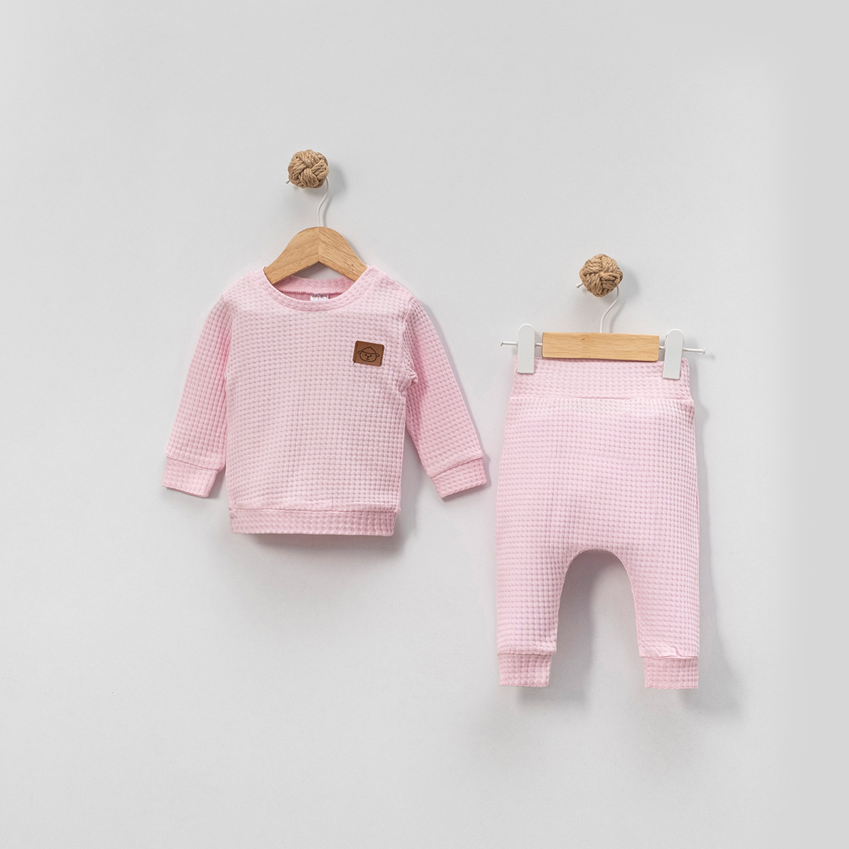 MİNİ OKYANUS UNISEX 3-6-9 AY ARMALI WAFFLE TAKIM