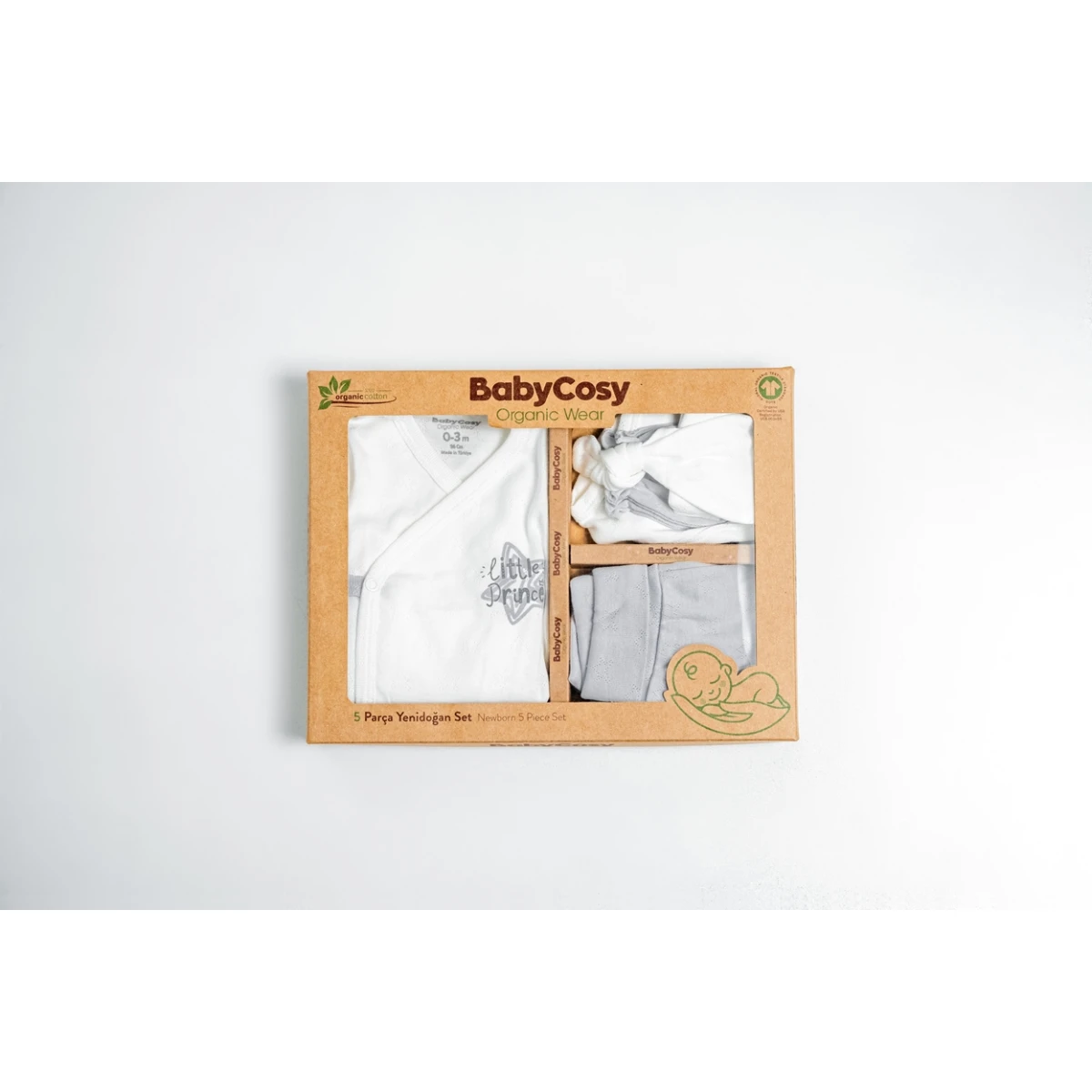 BABYCOSY ORGANIC ERKEK 0-3 AY 5Lİ SET