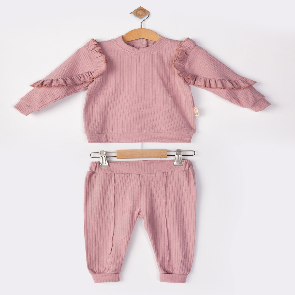 BEYAZ BEBEK KIZ 9-12-18-24 AY JAKARLI TAKIM