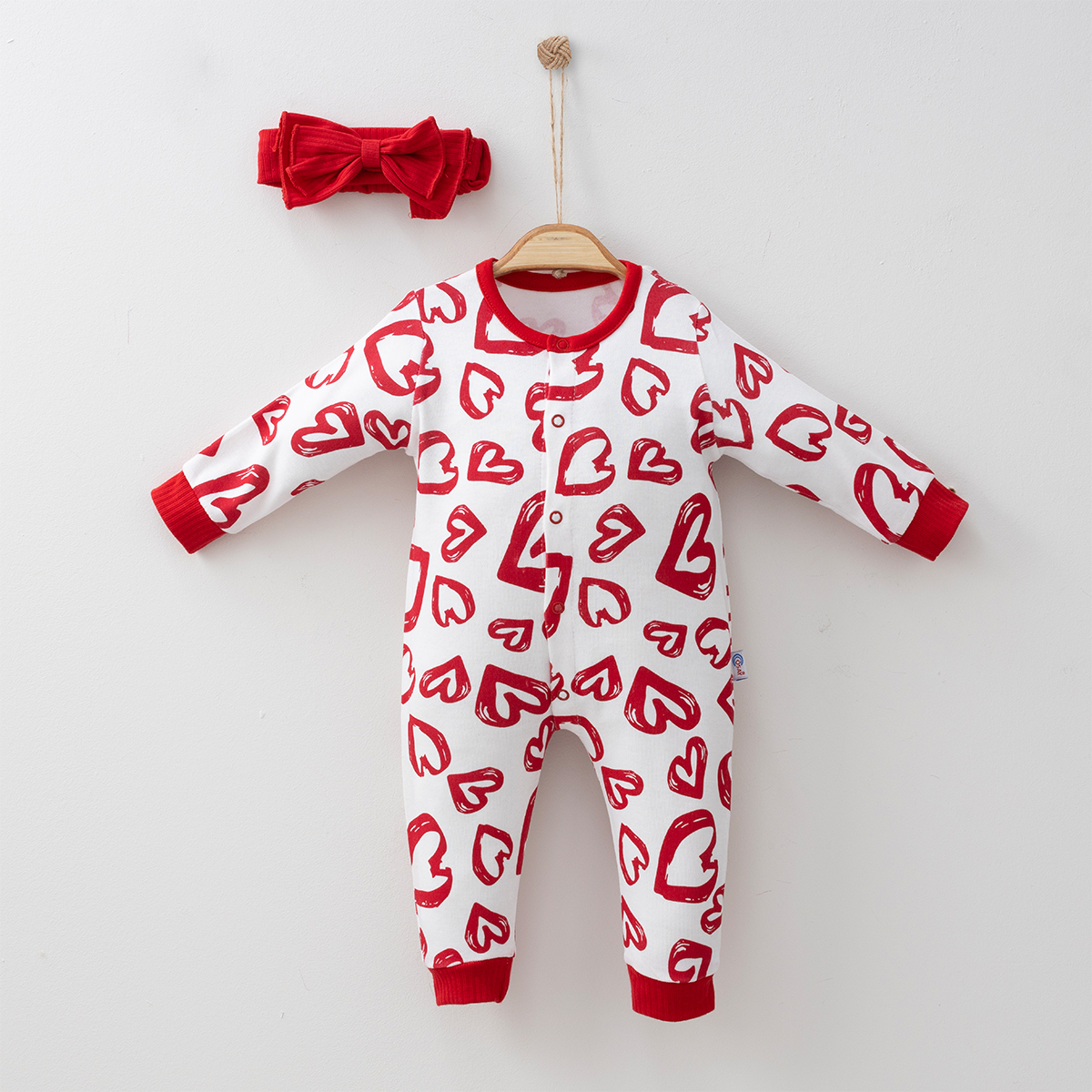 COŞAY BEBE KIZ 3-6-9 AY KALPLİ BANDANALI TULUM