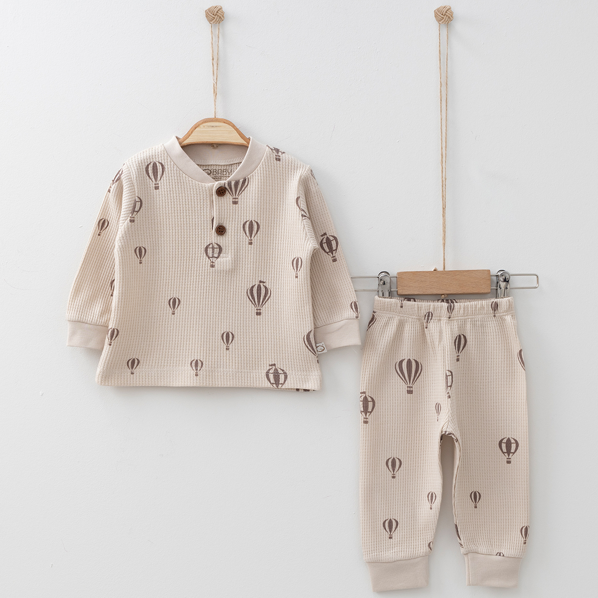 OBABY UNISEX 6-9-12-18 AY BALON BASKILI 2Lİ TAKIM