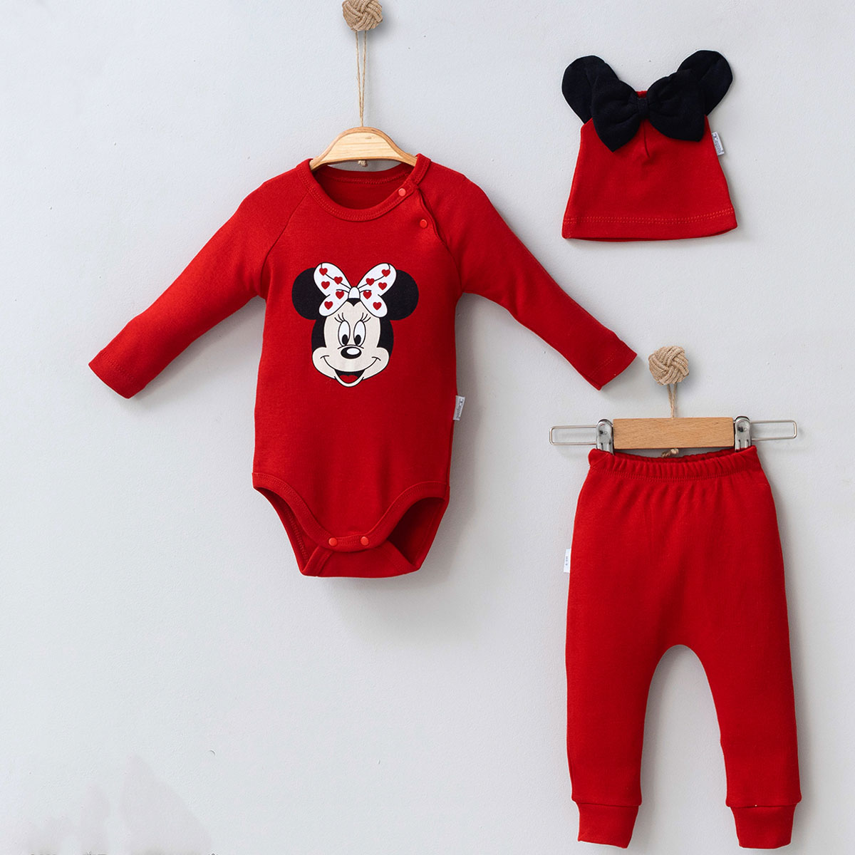 BASKILI ŞAPKALI 3LÜ TAKIM