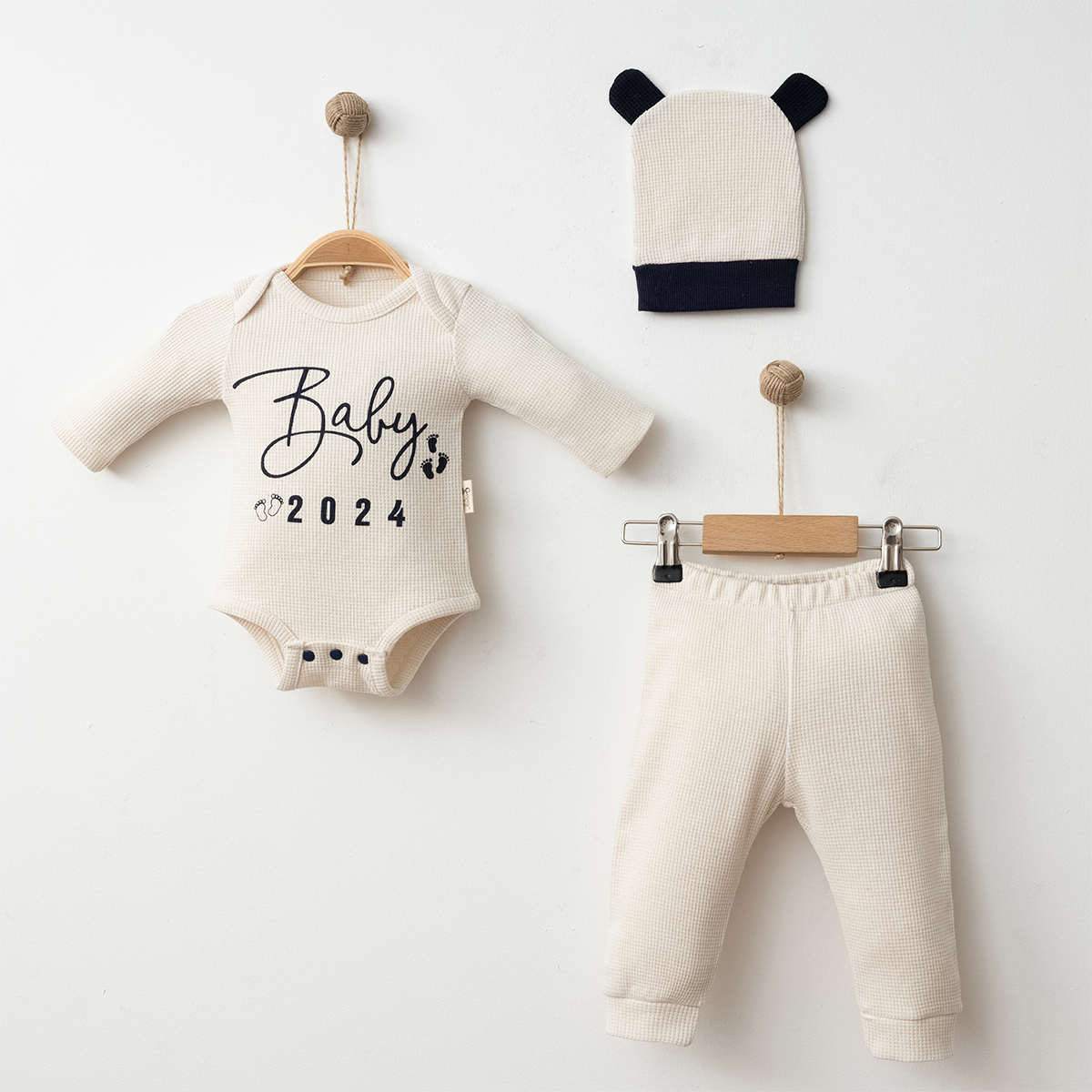 COŞAY BEBE ERKEK 6-9-12 AY BABY BASKILI 3LÜ TAKIM