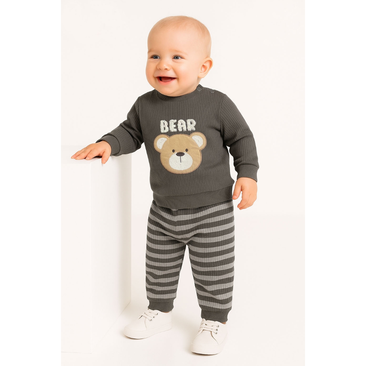 ÇAKAR BEBE ERKEK 6-9-12-18 AY BEAR NAKISLI 2Lİ TKM