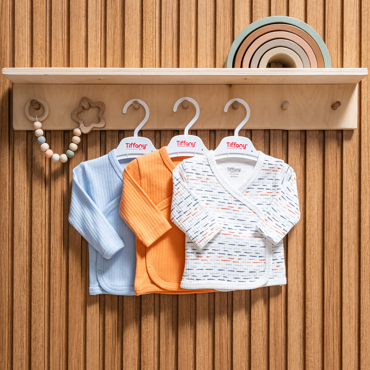 TİFFANY ERKEK 0-3 AY STRIPED 3LÜ ÜST ZIBIN
