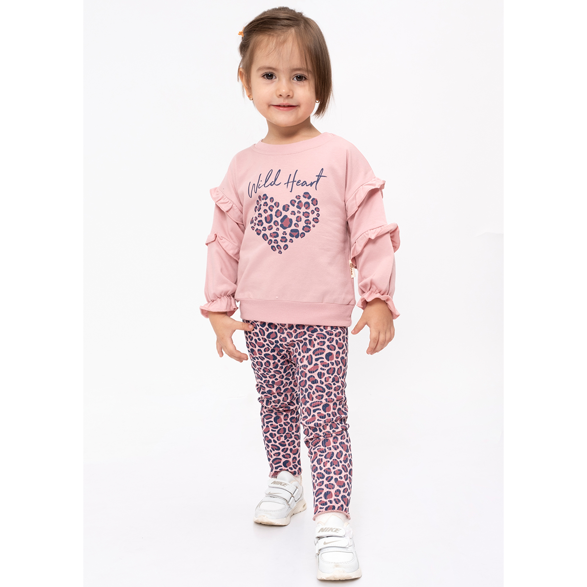 VOVİDO KIZ 9-12-18-24 AY WILD HEART LEOPARLI TAKIM