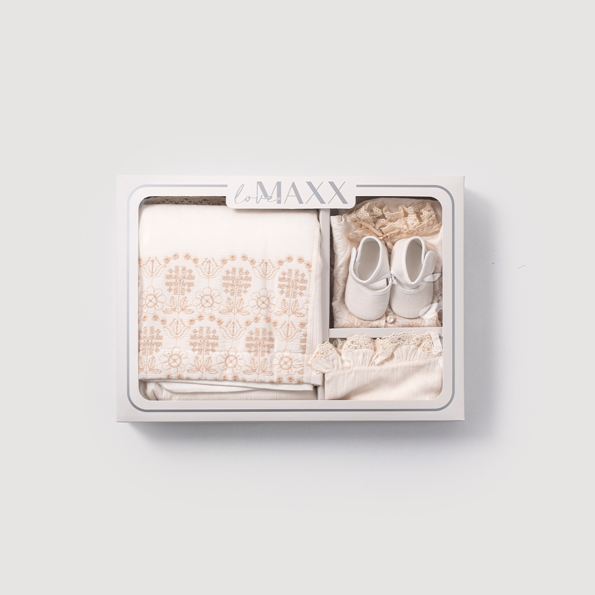 LOVEMAXX KIZ 0-3 AY DANTELLİ NAKIŞLI KUTULU 6LI SET
