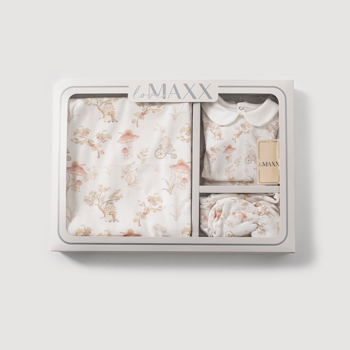 LOVEMAXX KIZ 0-3 AY BASKILI KUTULU 8Lİ SET