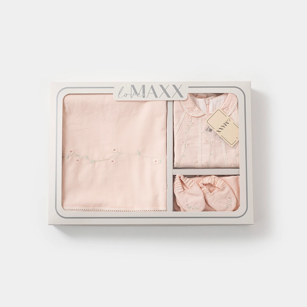 LOVEMAXX KIZ 0-3 AY PAPATYA NAKIŞLI KUTULU 6LI SET