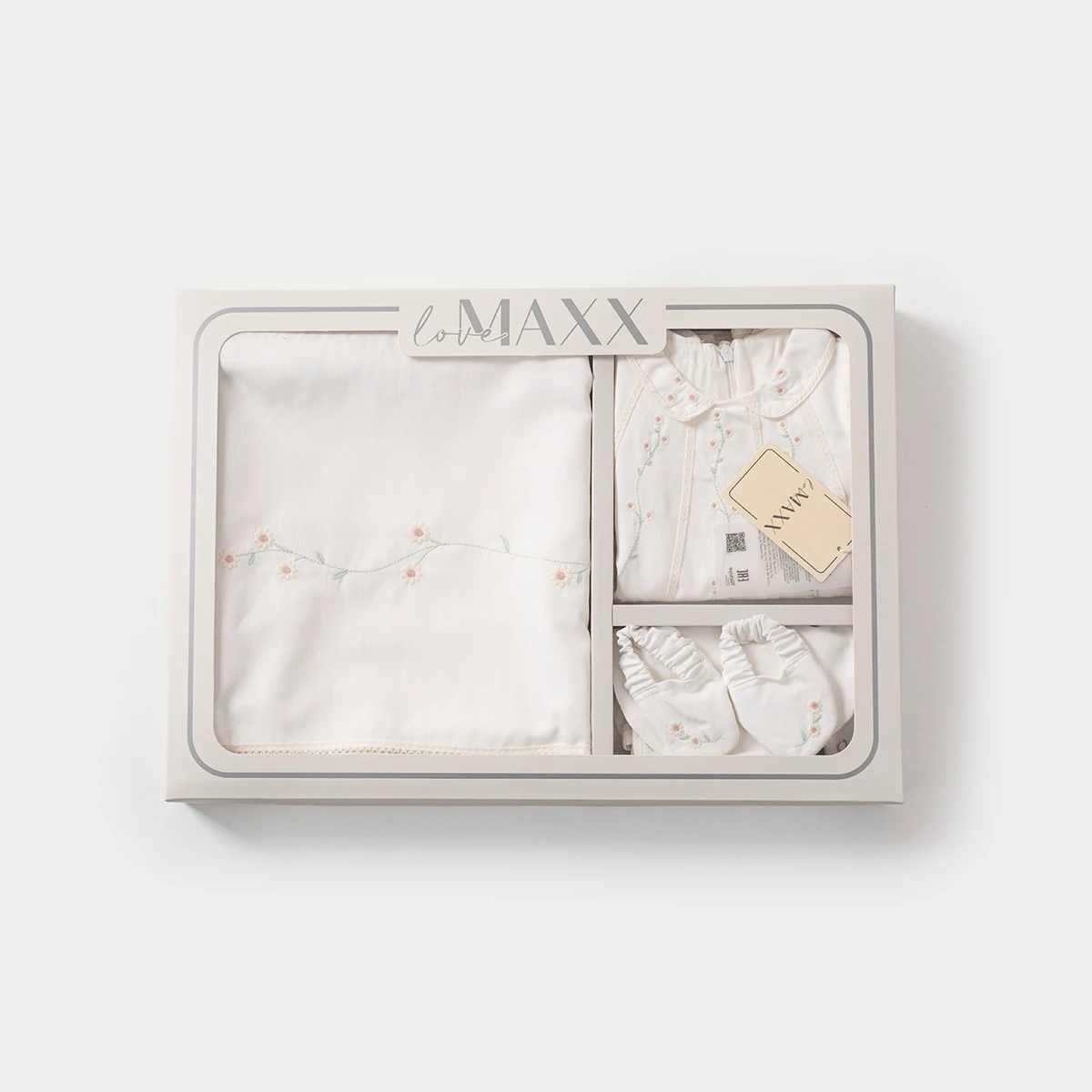 LOVEMAXX KIZ 0-3 AY PAPATYA NAKIŞLI KUTULU 6LI SET
