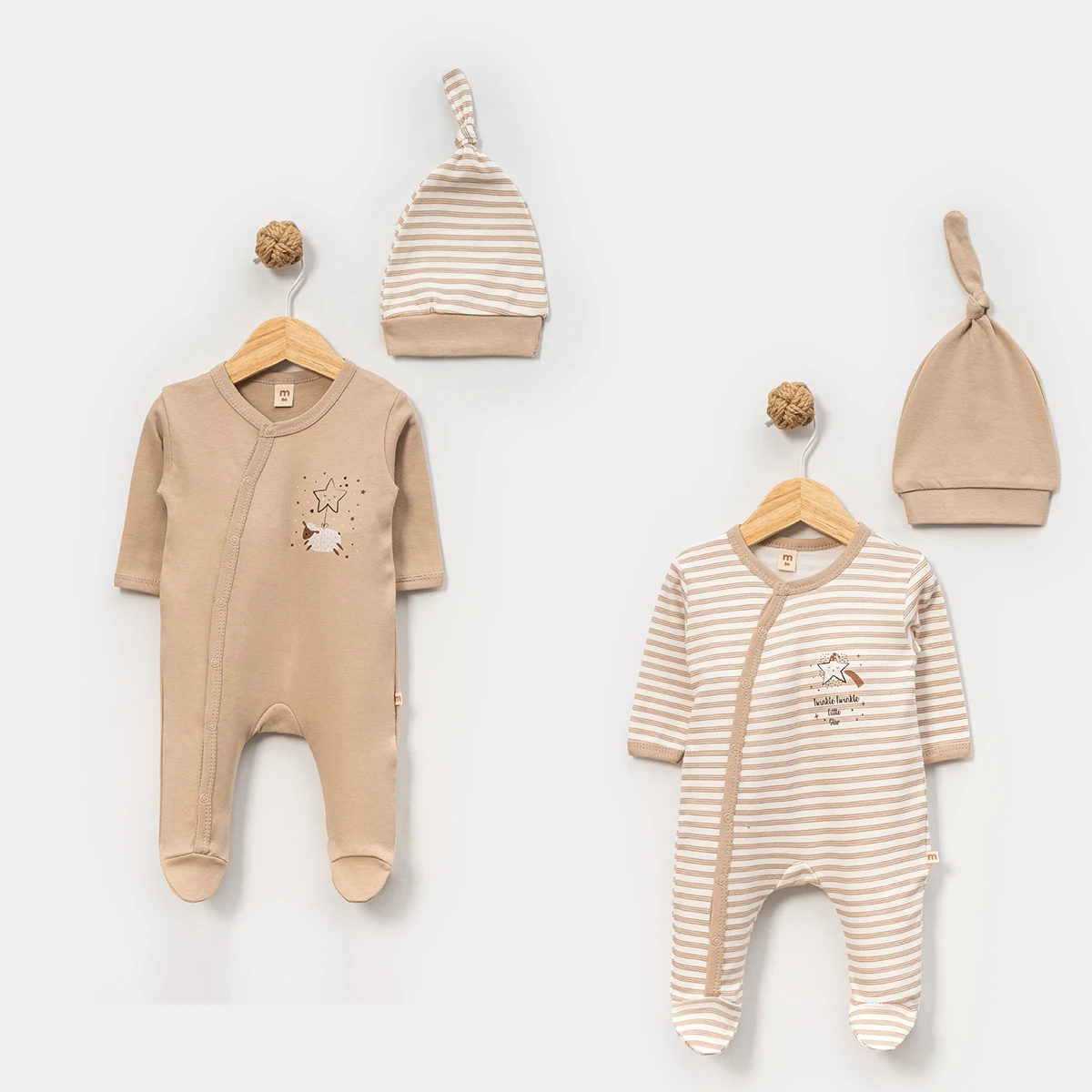 MİNİSSE UNISEX 3/6 AY  ÇİZGİLİ 2Lİ TULUM