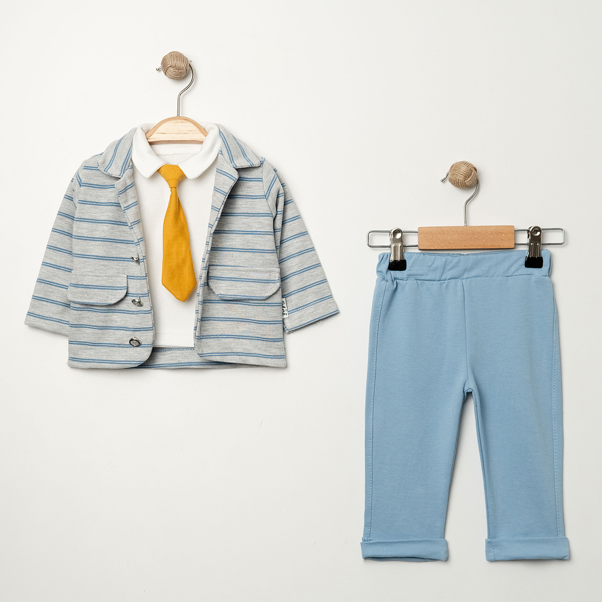 MC ELCİ ERKEK 6-9-12-18 AY KRAVATLI CEKETLİ TAKIM