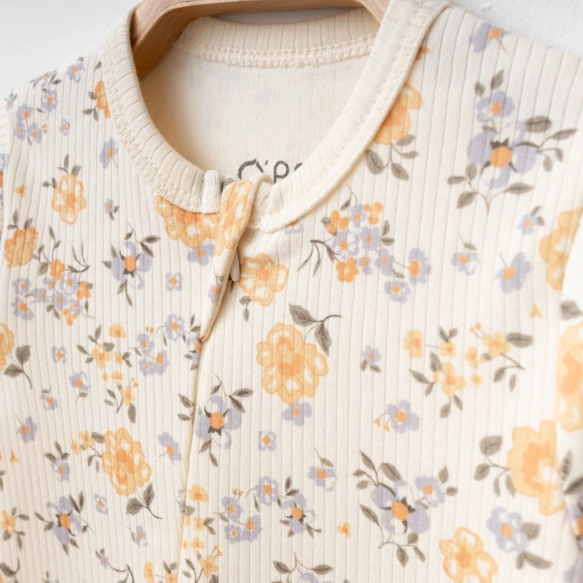 OBABY UNISEX 3-6-9 AY ÇİÇEKLİ FERMUARLI TULUM