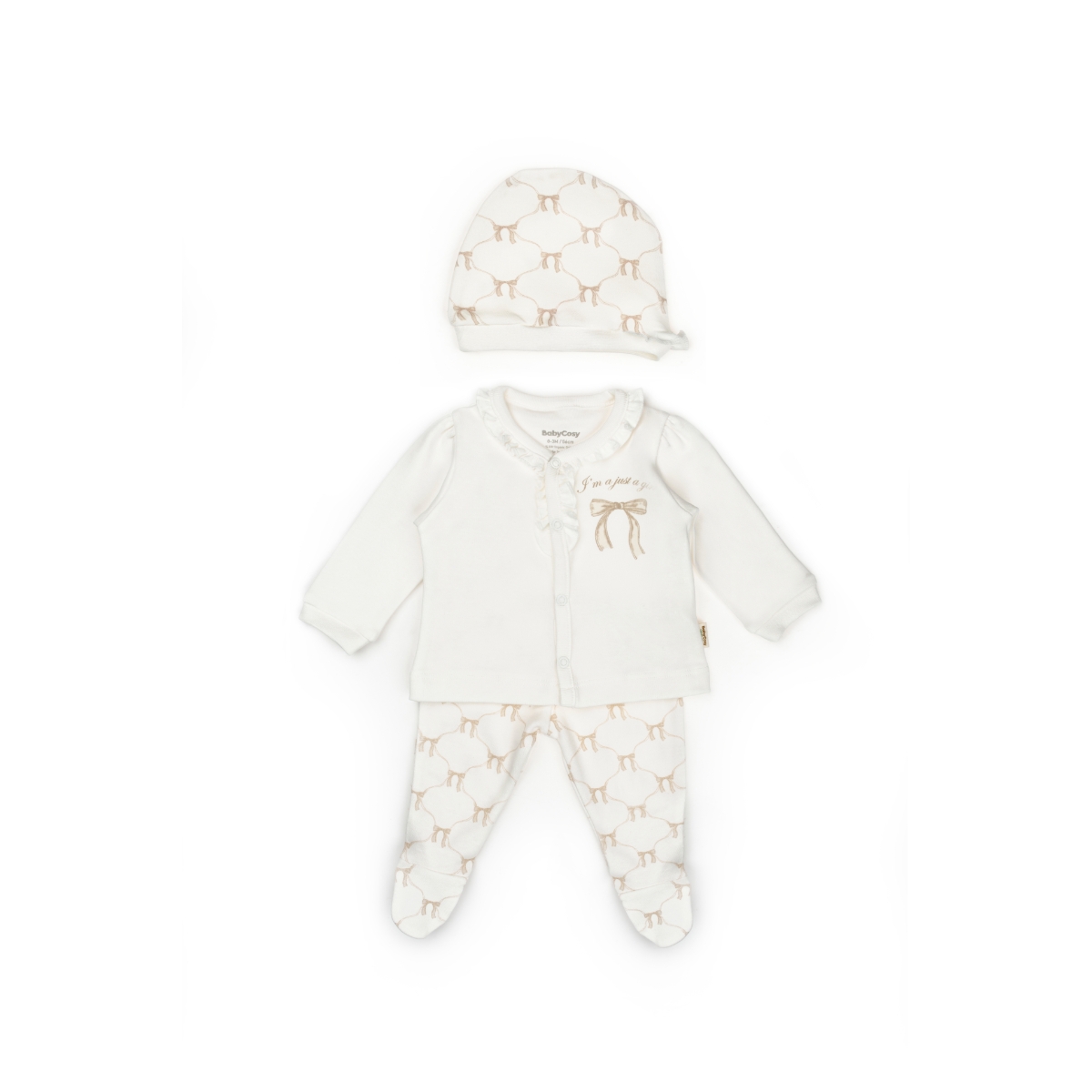 BABYCOSY KIZ 0/3-3/6 AY BOW 3LÜ SET