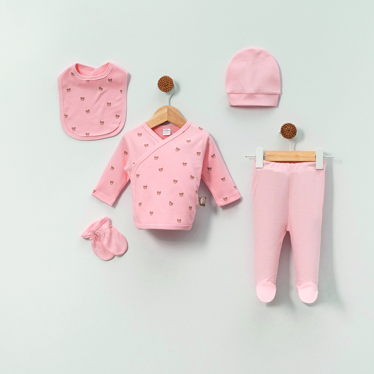 MİNİ OKYANUS UNISEX 0-3 AY AYI DESEN 5Lİ SET