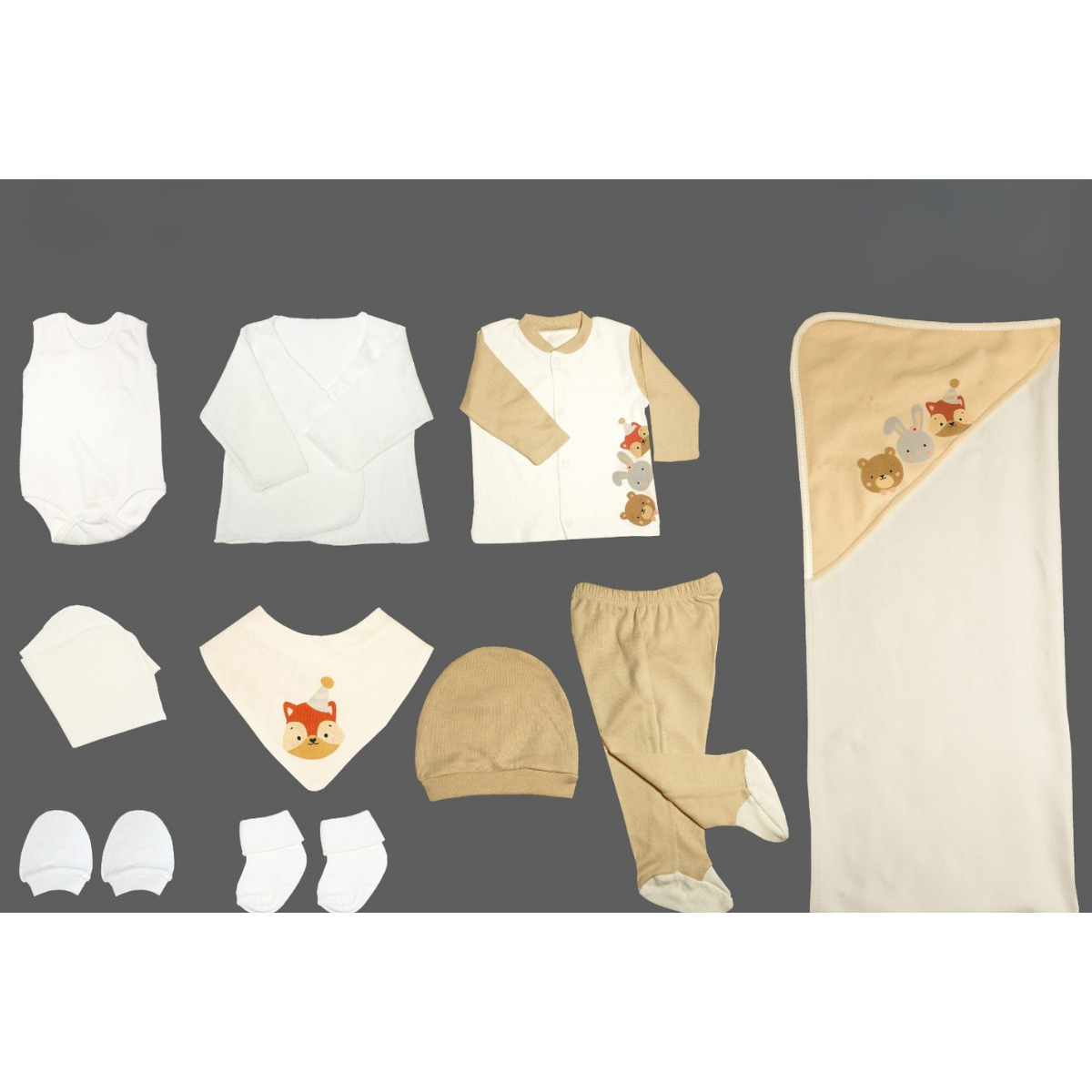 NENNY BABY UNISEX 0-3 AY AYILI TAVŞANLI 10LU SET