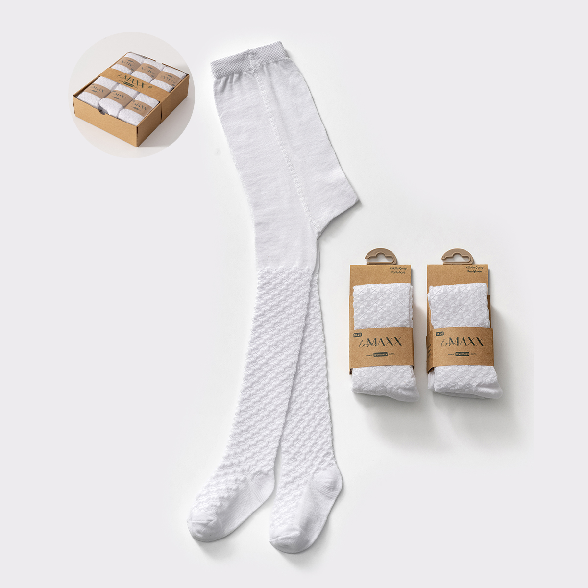 LOVEMAXX KIZ 0-24 AY JAKARLI KÜLOTLU ÇORAP 12Lİ