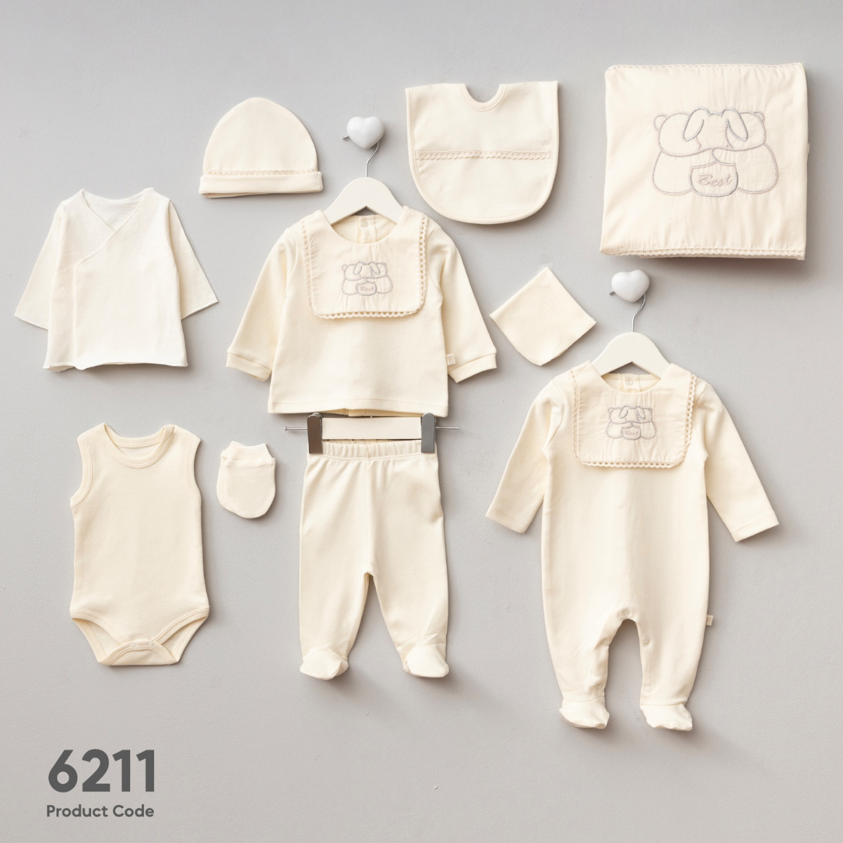 PUGİ KIZ 0-3 AY BEST FRİENDS KOPANAKİLİ 10LU SET