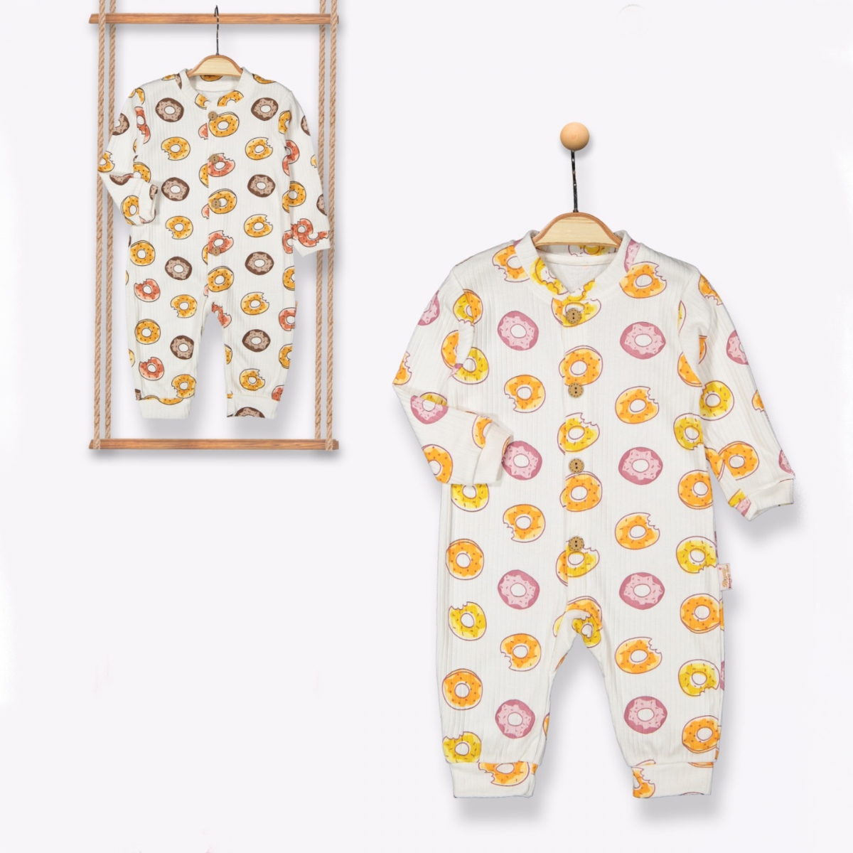 BEYAZ BEBEK UNSIEX 6-9-12-18 AY DONUT DESEN TULUM