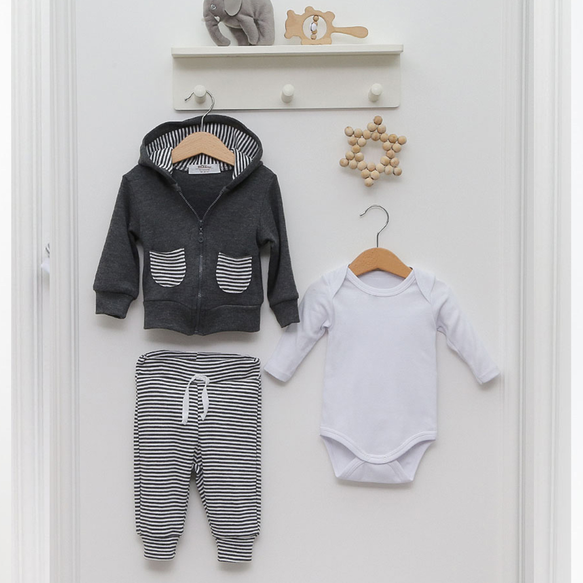 NİPPERLAND UNISEX 0/3-3/6 AY PENYE 3LÜ TAKIM