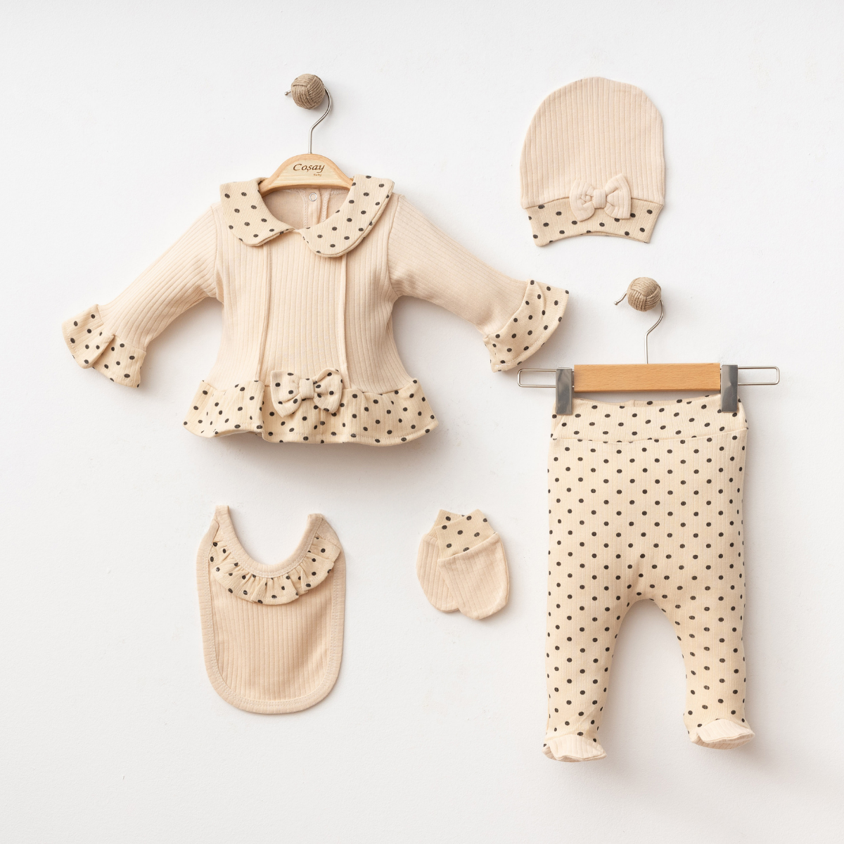 COŞAY BEBE KIZ 0-3 AY PUANLI 5Lİ SET