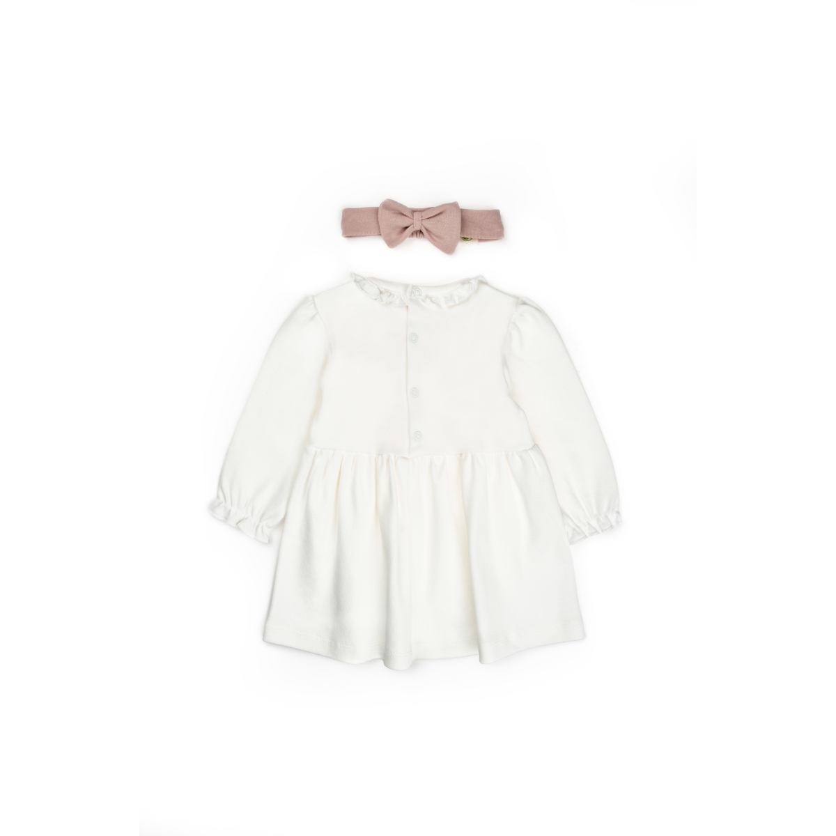 BABYCOSY KIZ 6-9-12-18-24 AY BOW BANDANALI ELBİSE