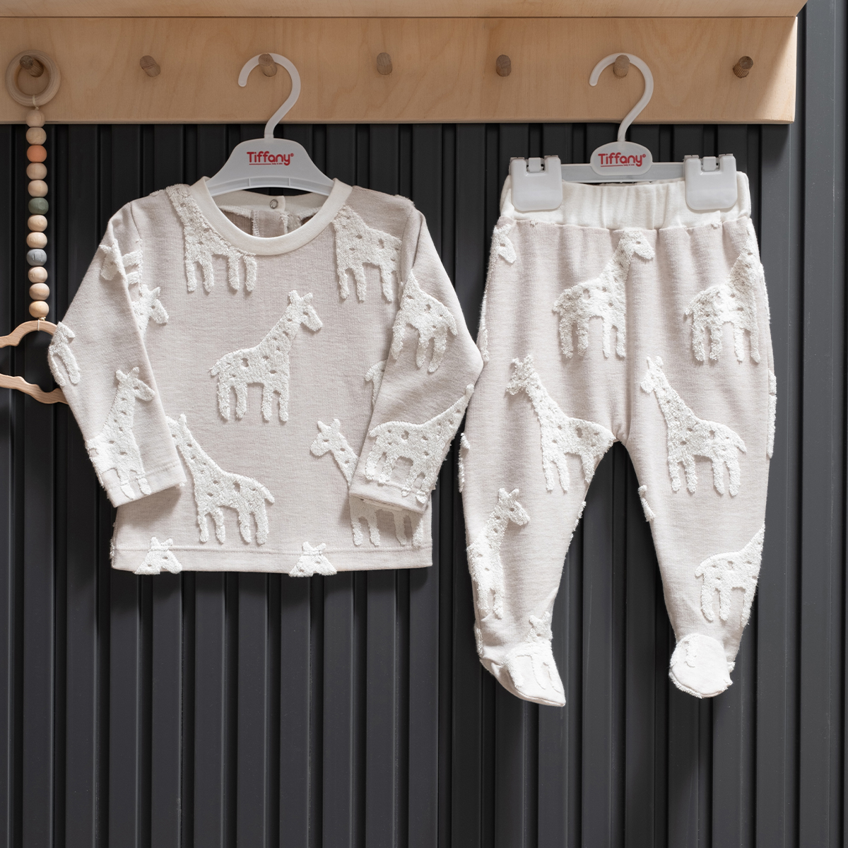 TİFFANY UNISEX 3-6-9-12 AY PUFFY GIRAFFE 2Lİ TAKIM