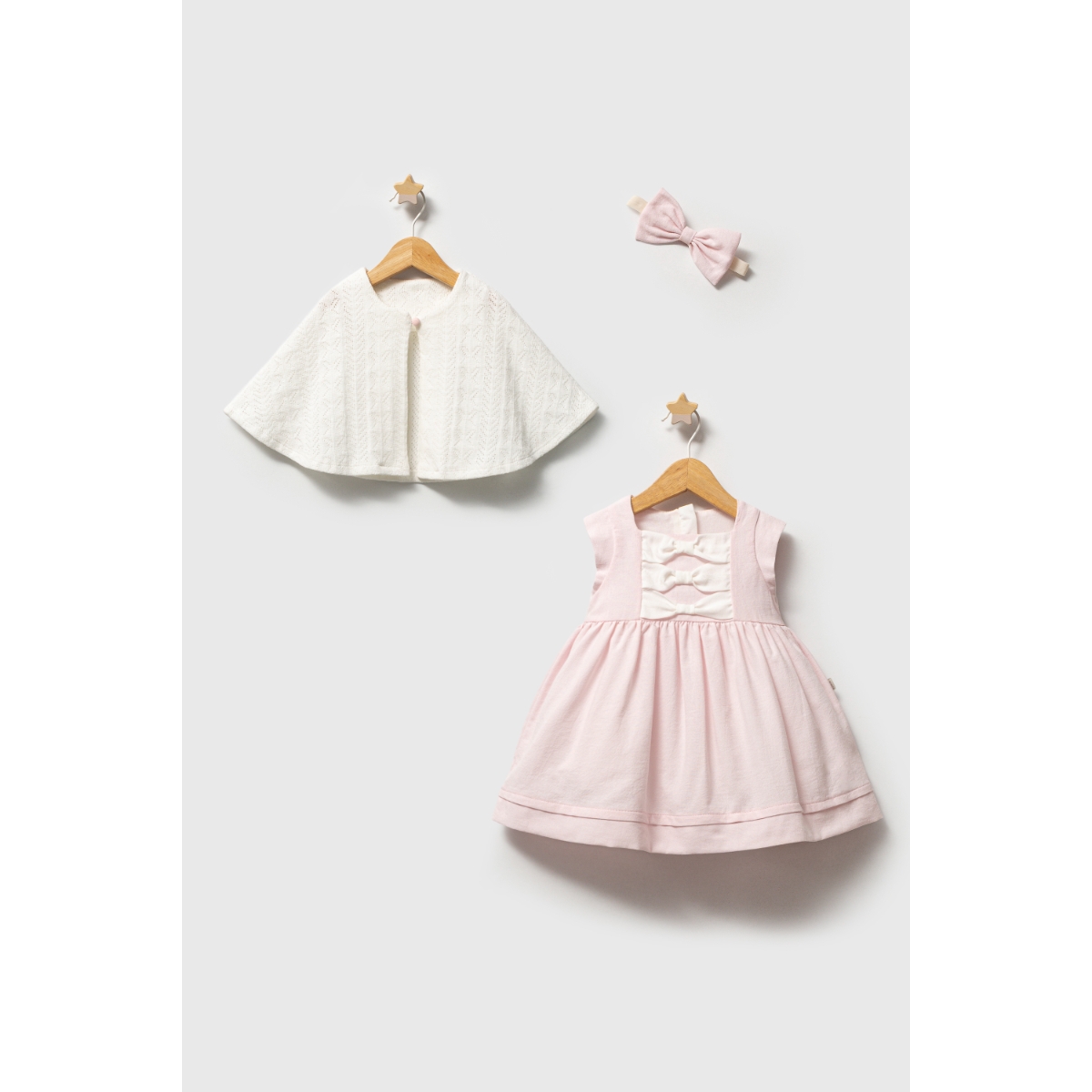 TONGS BABY KIZ 6-24 AY KAPİTONELİ PAPYONLU ELBİSE