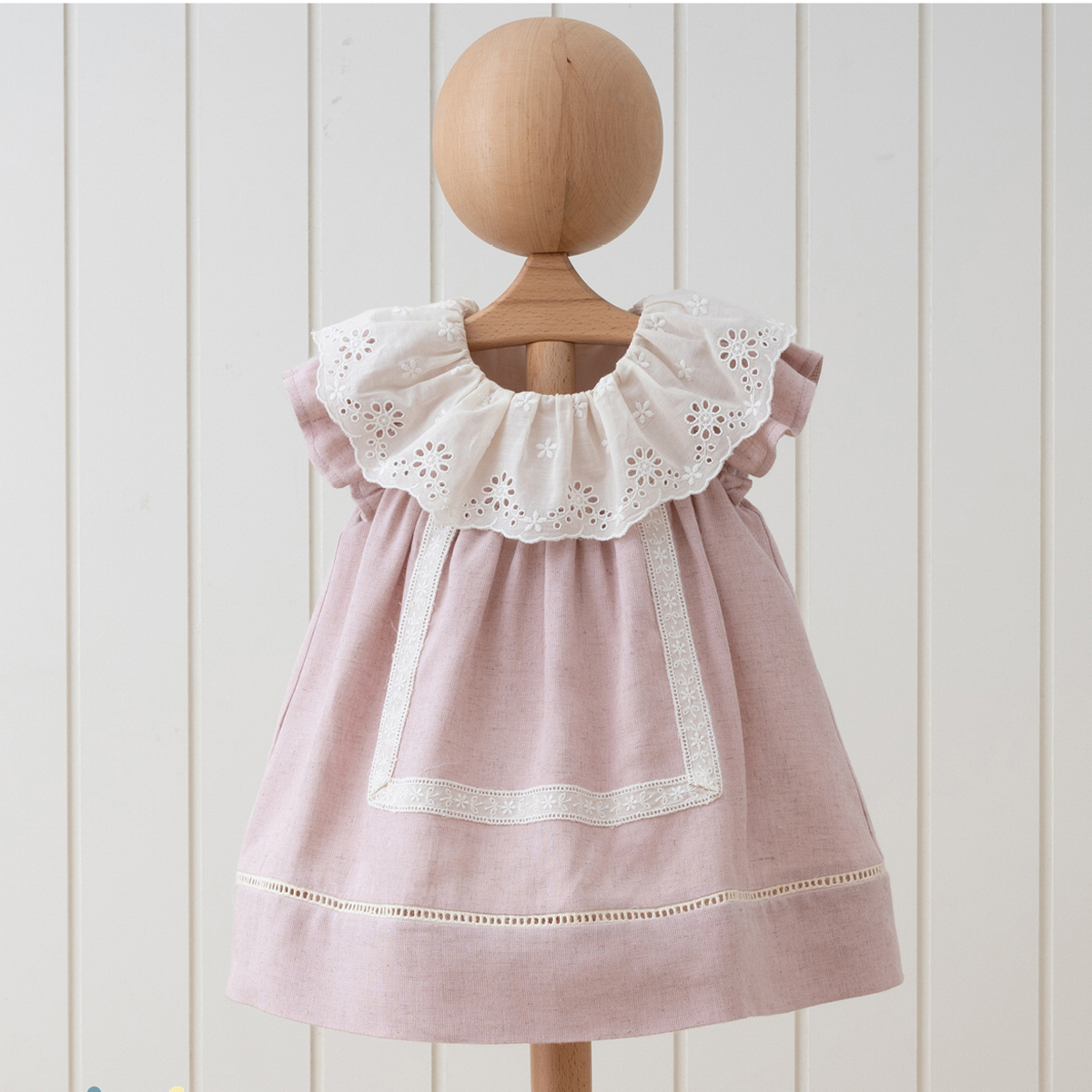 MİOMİNİ KIZ 6-9-12-18-24 AY RENKLİ KETEN ELBİSE