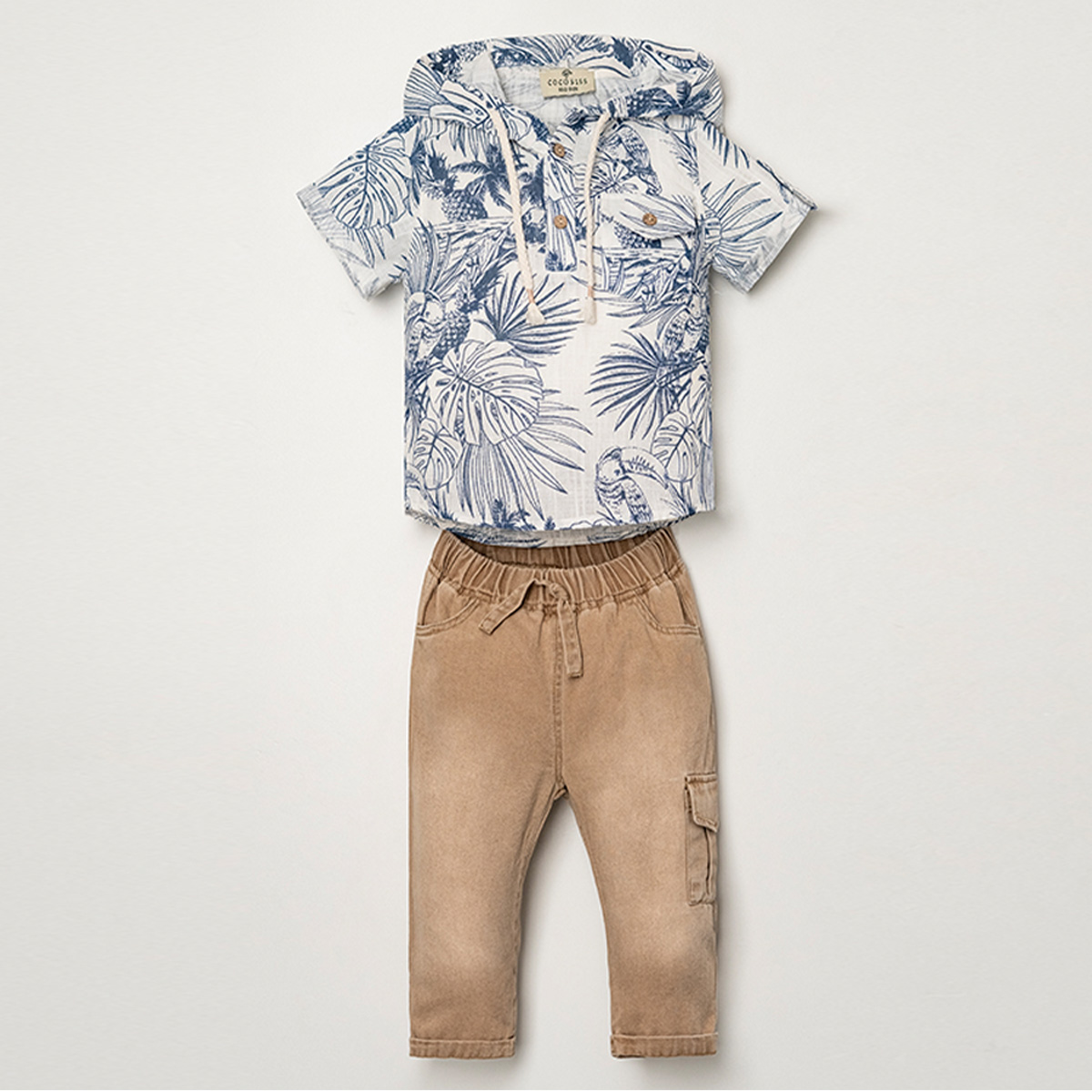COCOSİSS ERKEK 2-3-4-5 YAŞ PALMİYE GÖMLEK TAKIM