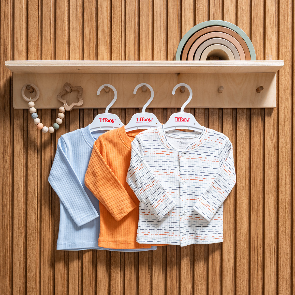 TİFFANY ERKEK 3-6-9-12 AY STRIPED 3LÜ HIRKA
