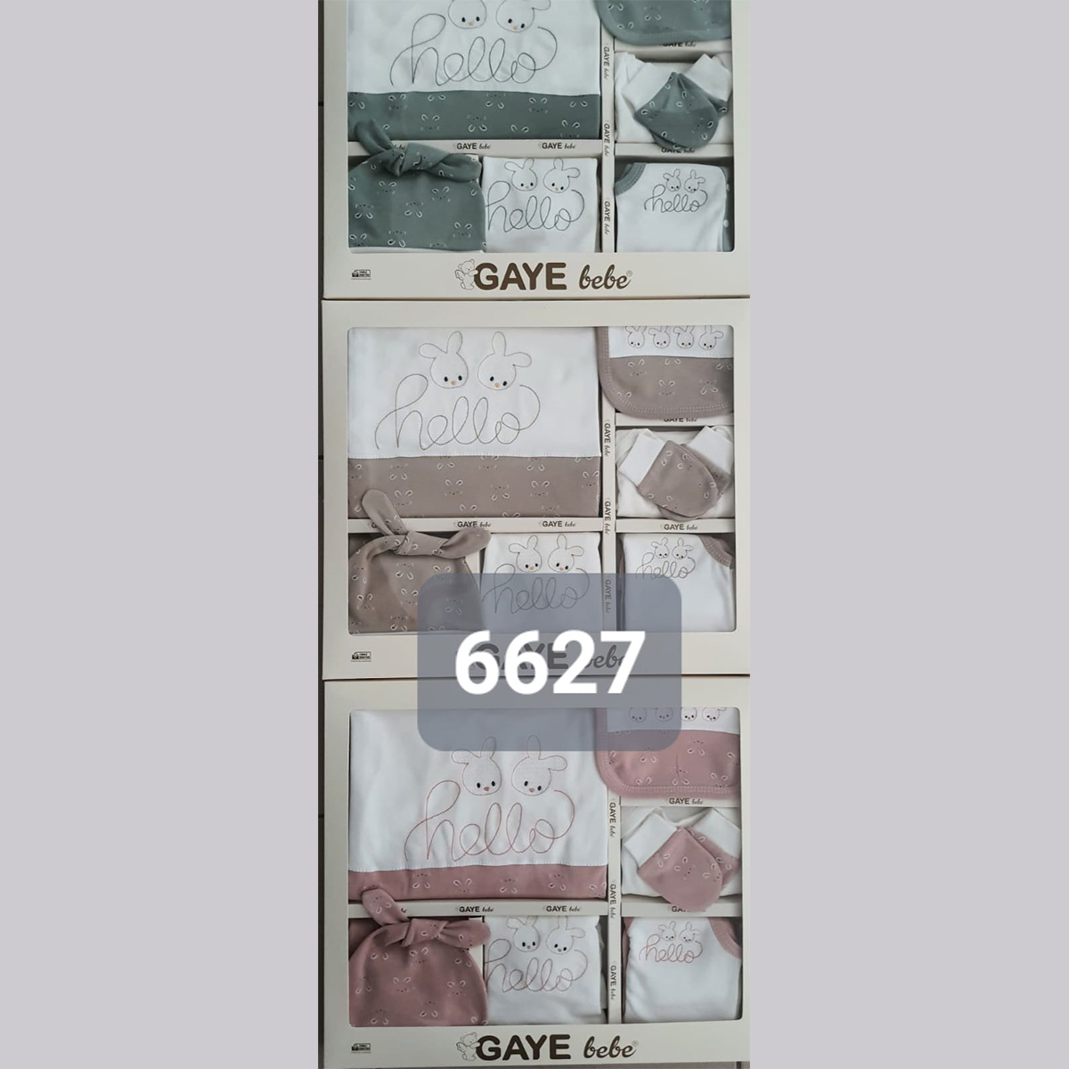 GAYE BEBE UNISEX 0-3 AY TAVŞAN NAKIŞLI 10LU SET