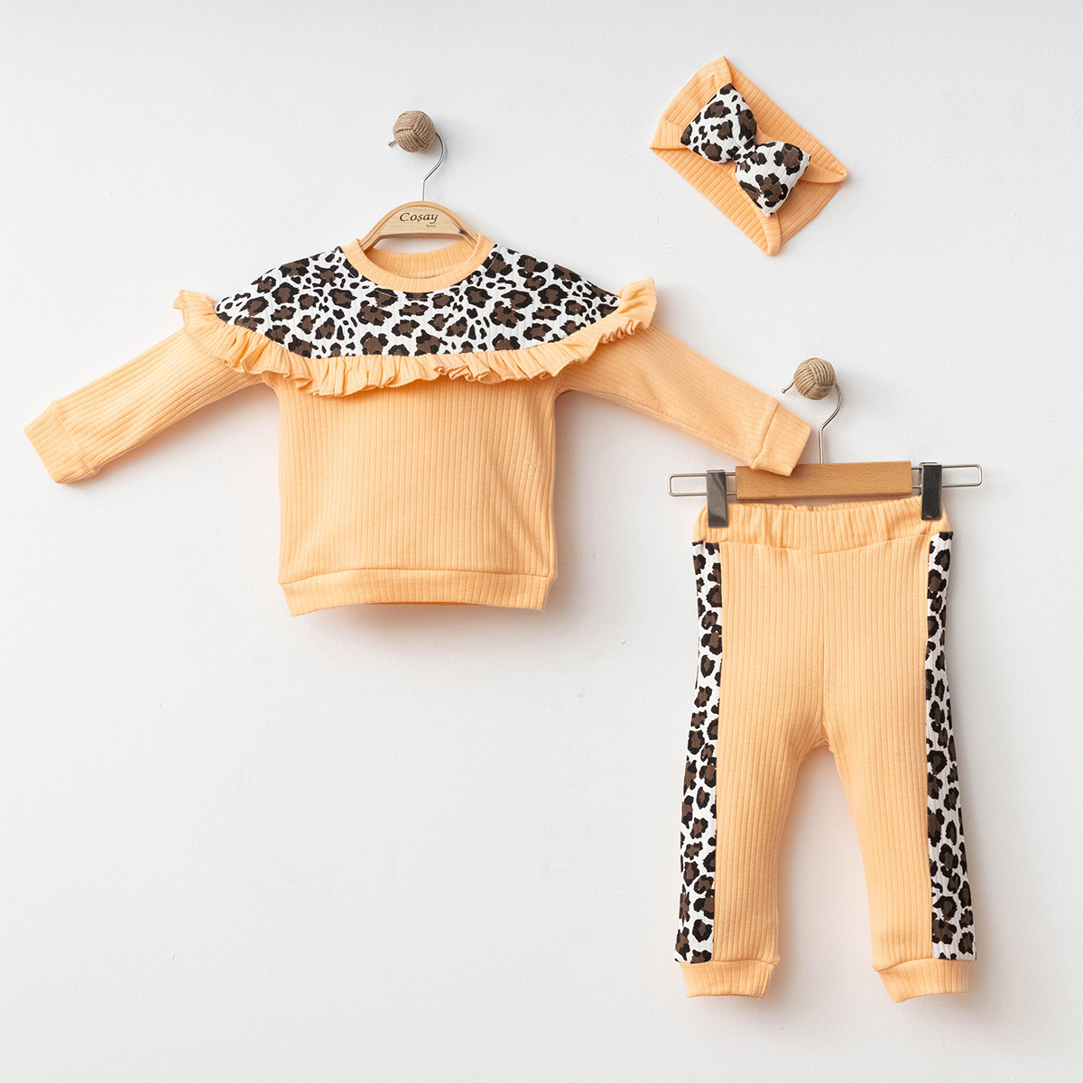 COŞAY BEBE KIZ 12-18-24 AY LEOPARLI FIRFIRLI TAKIM
