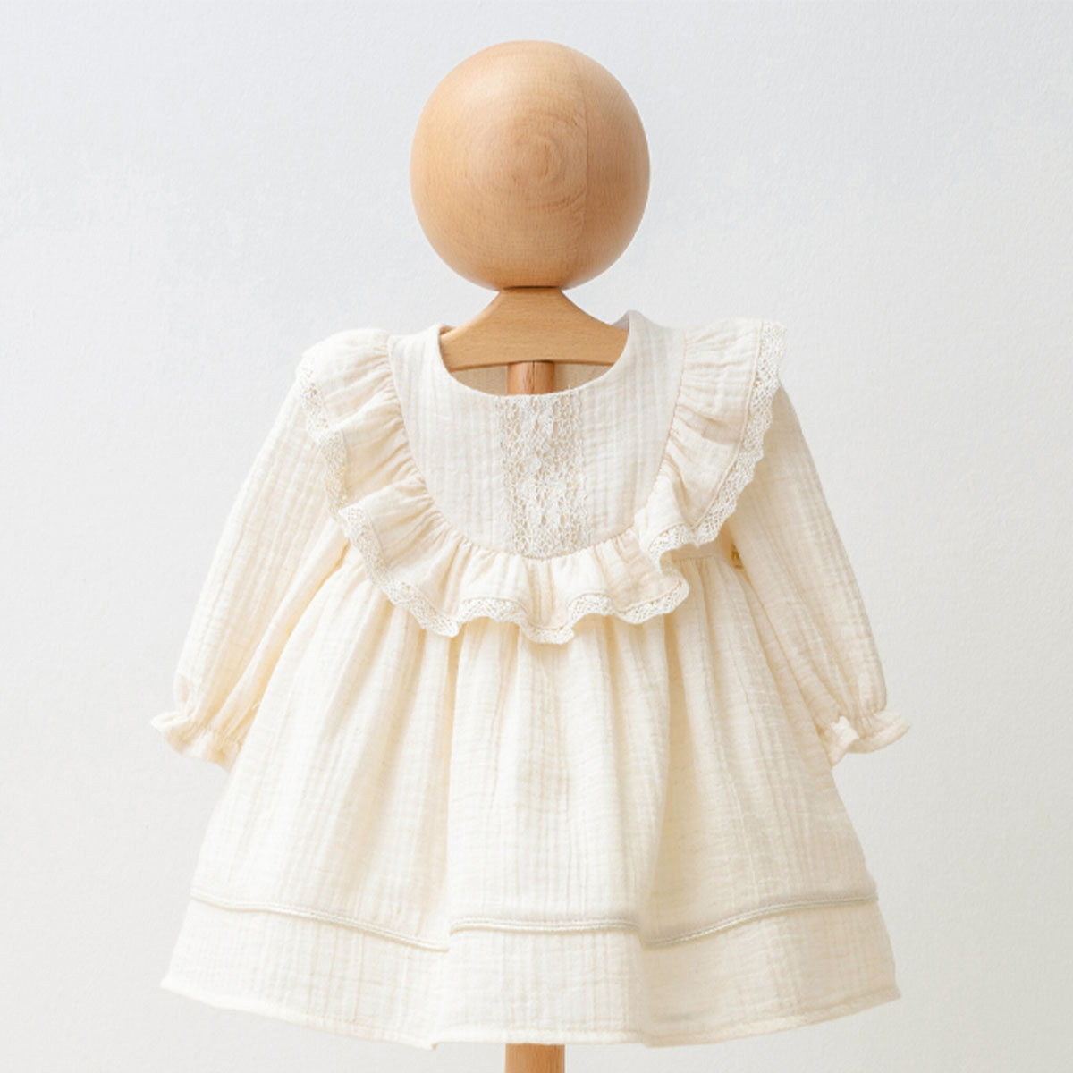 MİOMİNİ KIZ 6-9-12-18-24 AY SİMLİ MÜSLİN ELBİSE