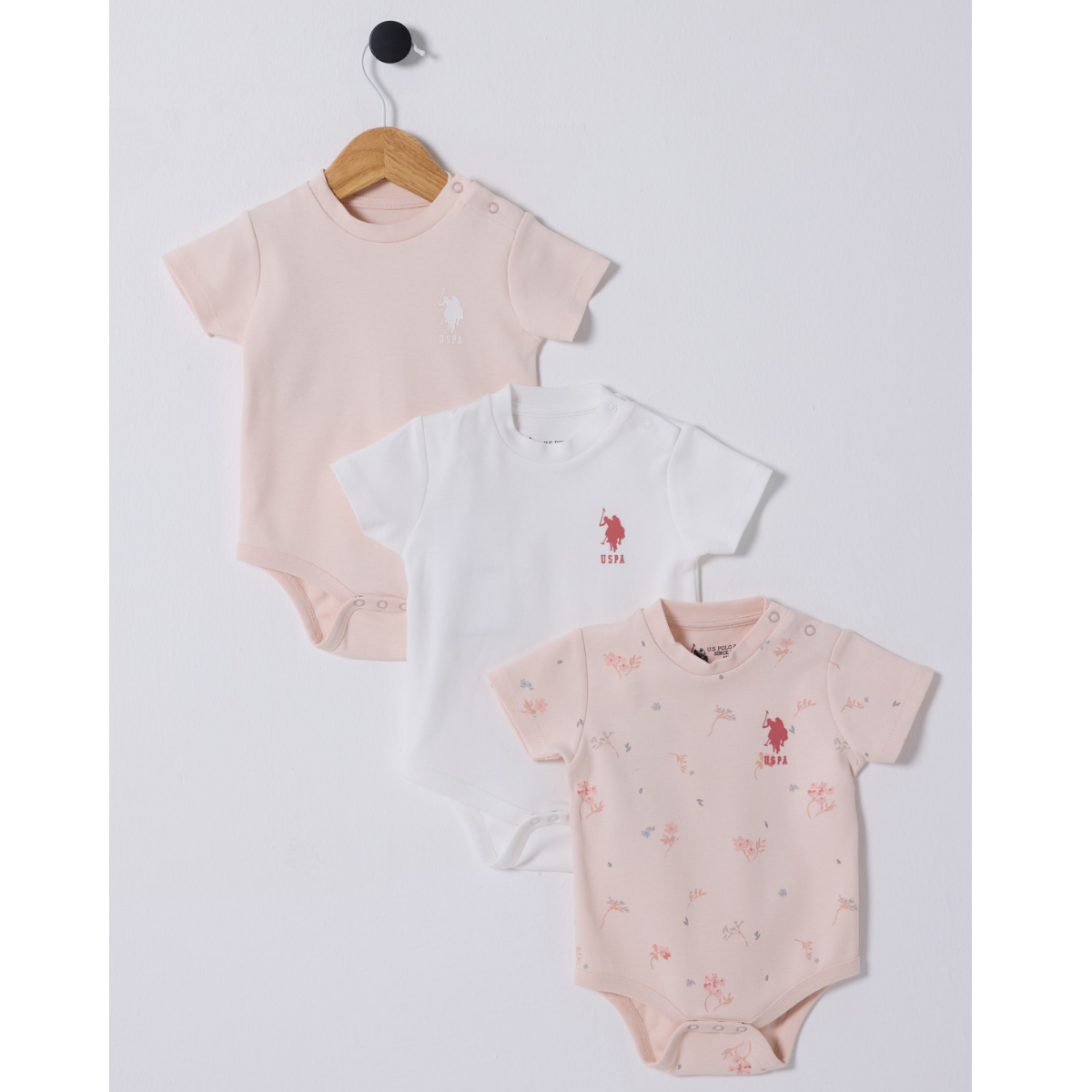 US POLO KIZ 3-6-9-12-18-24 AY 3LÜ BODY SET