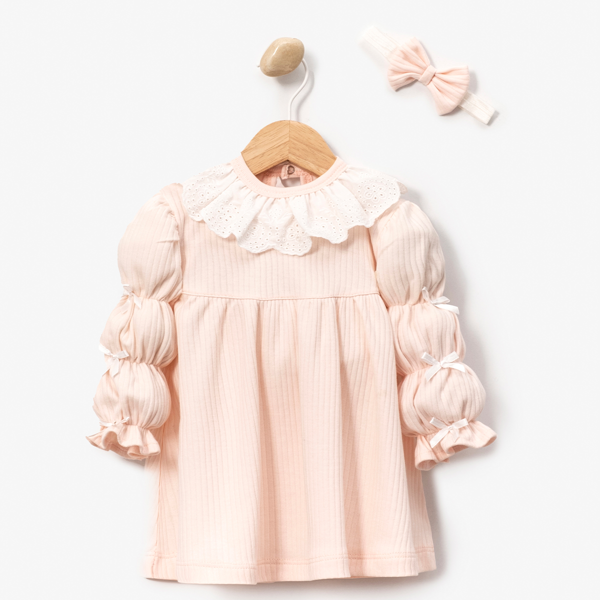 MİNİ CAYZEN KIZ 9-12-18 AY 3 FİYONKLU ELBİSE