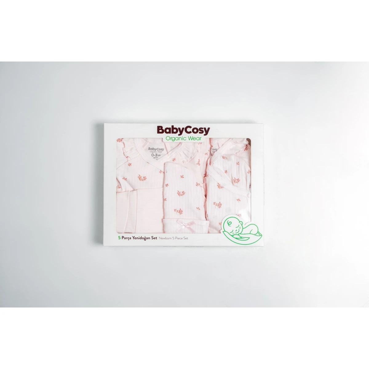 BABYCOSY ORGANIC KIZ 0-3 AY 5Lİ SET