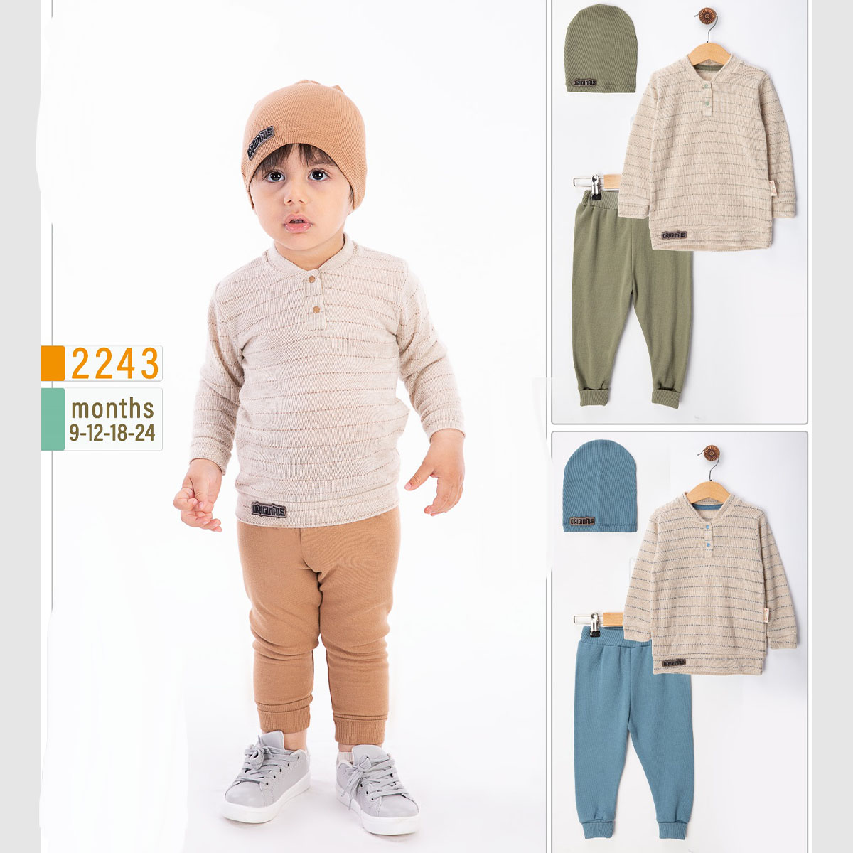 BEYAZ BEBEK ERKEK 9-12-18-24 AY TRİKO TAKIM