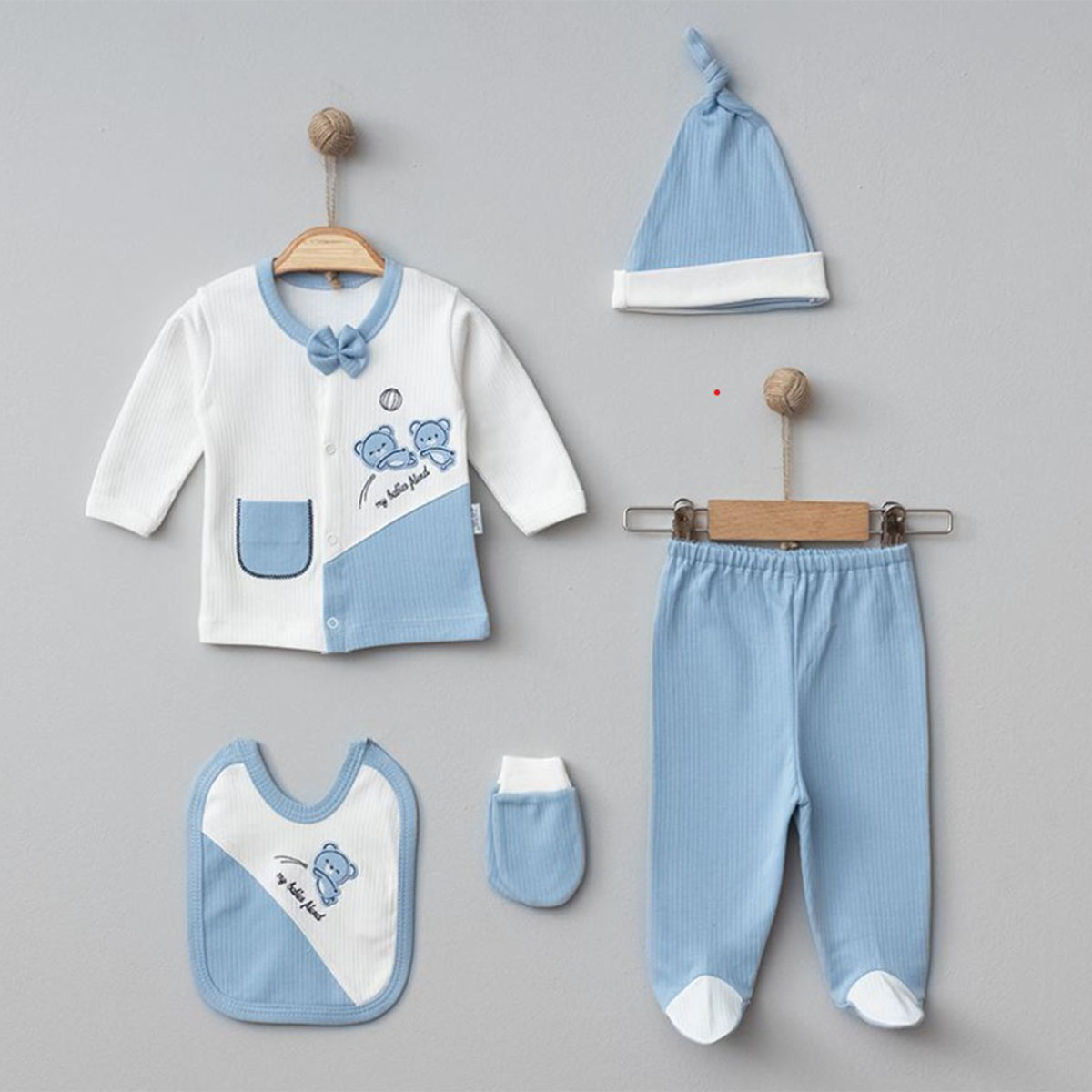 ZIPIR ERKEK 0-3 AY AFACAN AYI 5Lİ SET