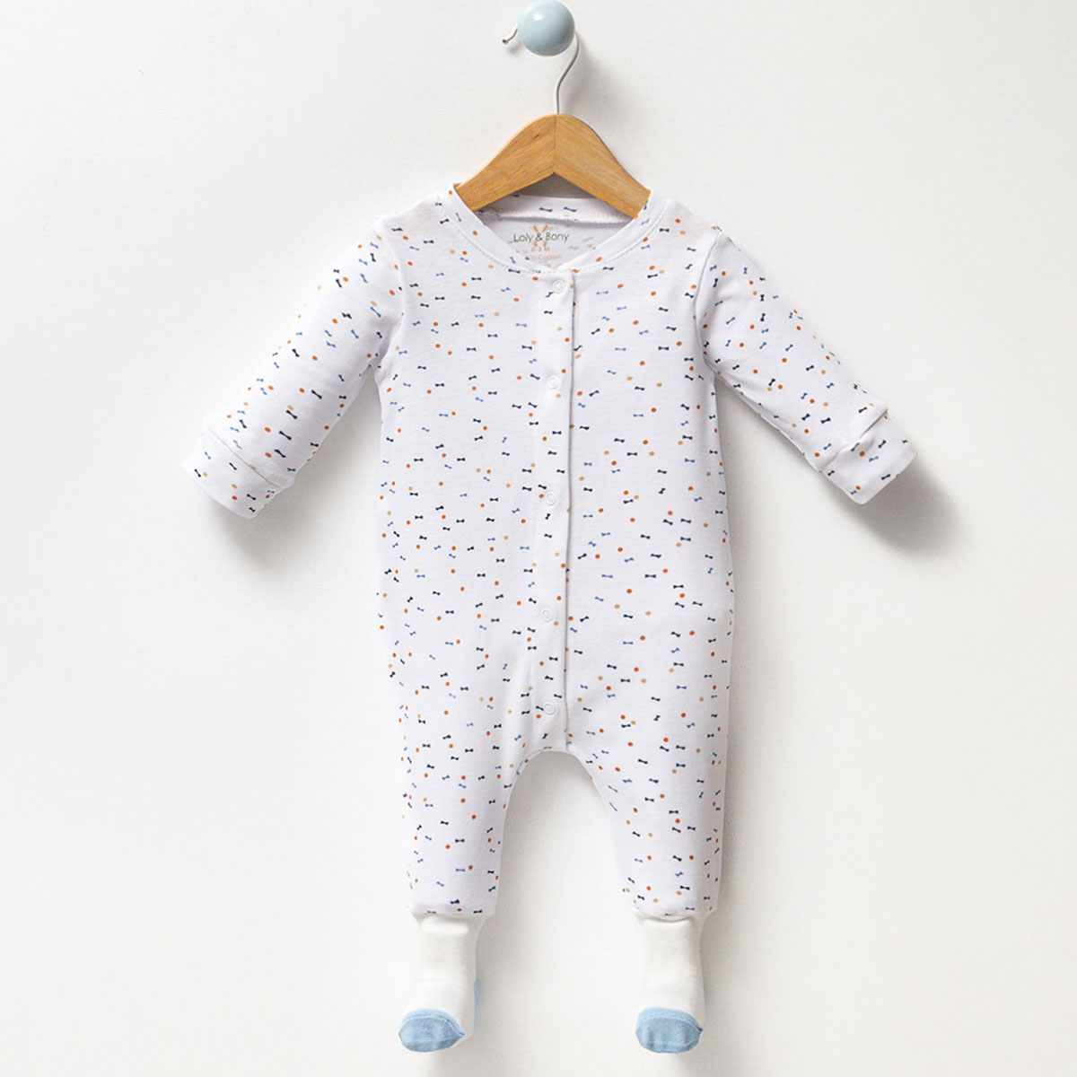 ESYA BABY UNISEX 3-6-9 AY DESENLİ ÇORAPLI TULUM