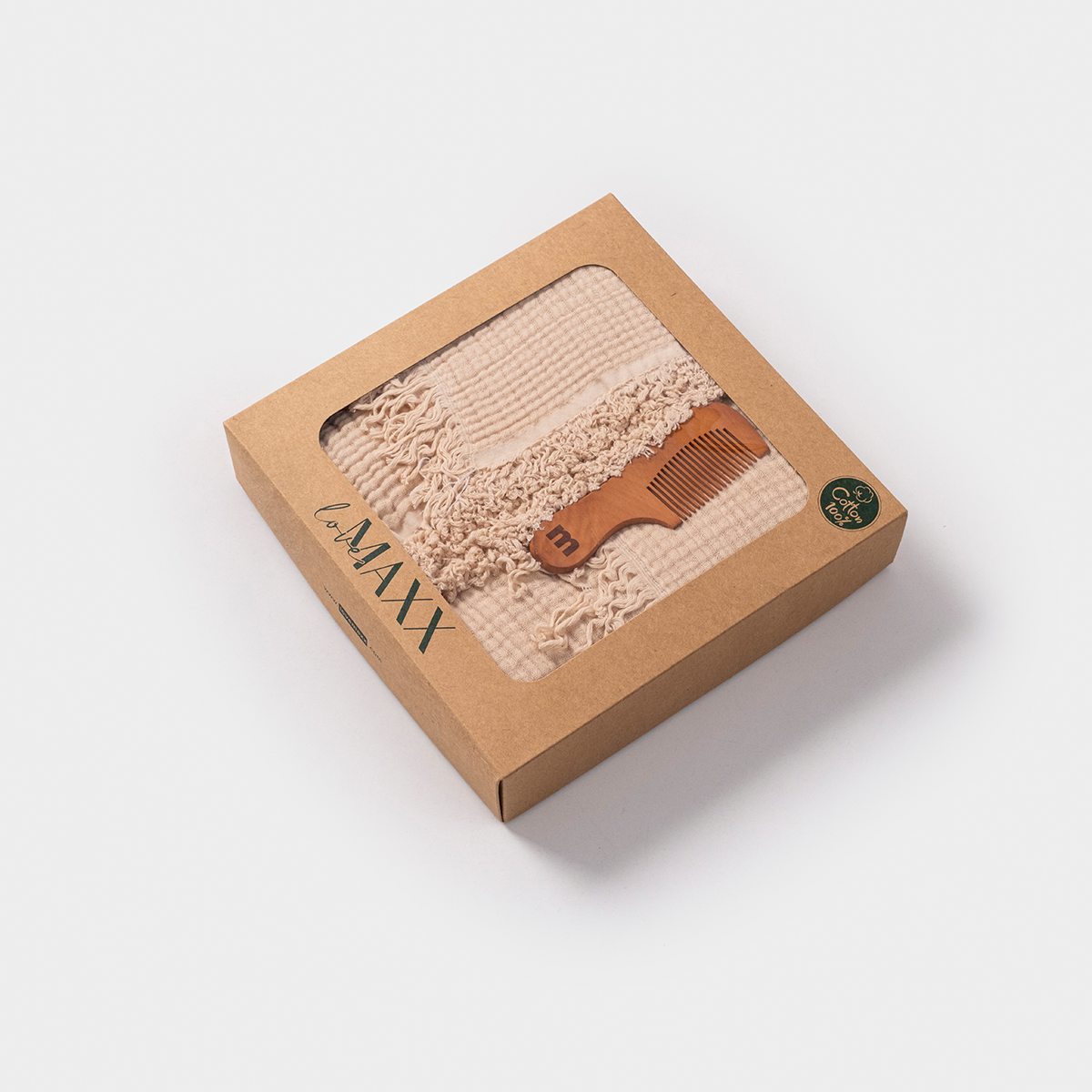 LOVEMAXX 4 KATLI MÜSLİN BATTANİYE TARAK SET