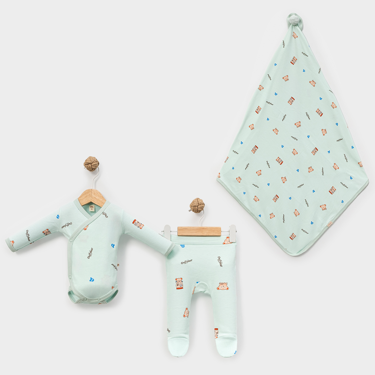 MİNİSSE UNISEX 3-6 AY KÜÇÜK AYI 3LÜ KRUVAZE SET