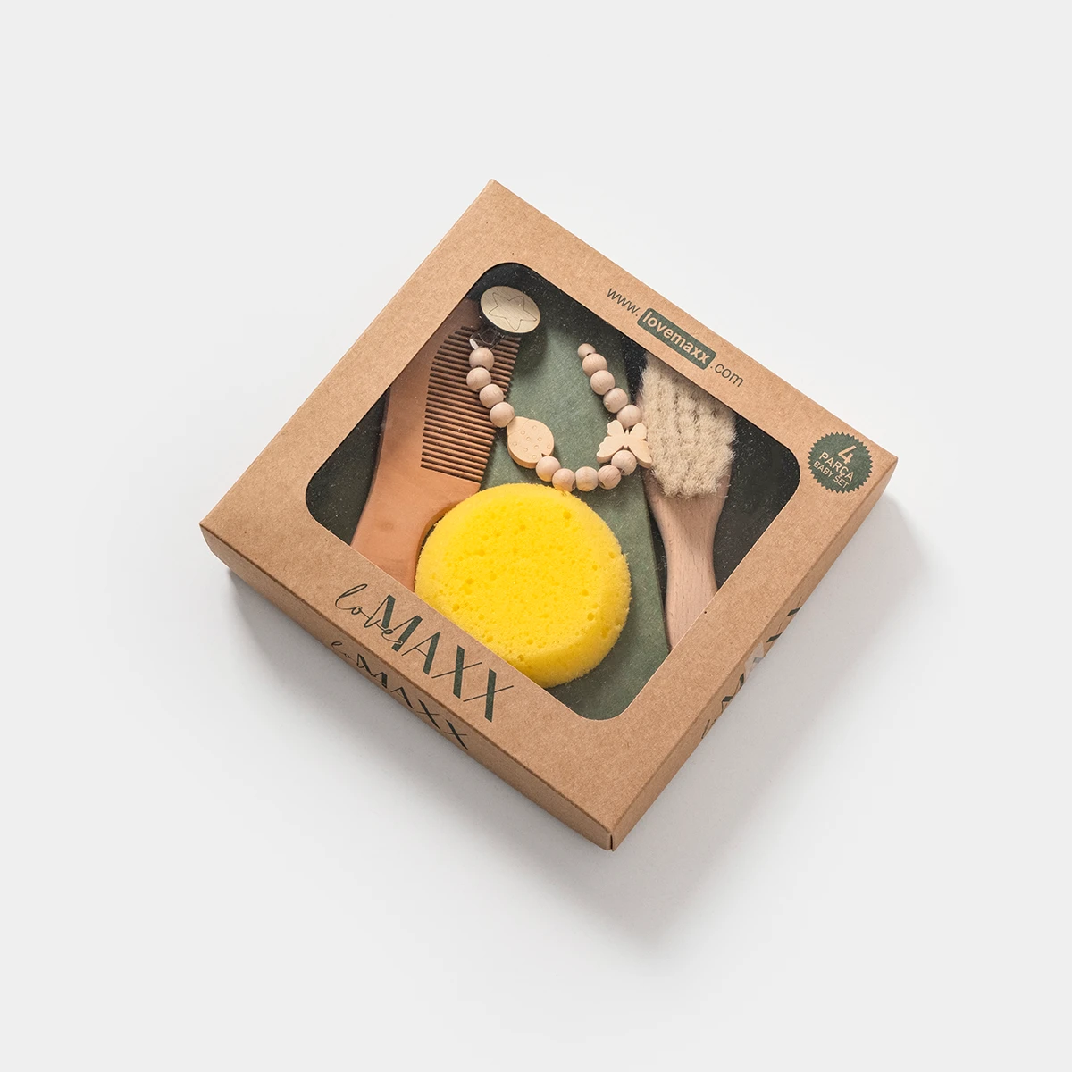 LOVEMAXX EMZİK TUTACAĞI, TARAK, FIRÇA, SÜNGER SETİ