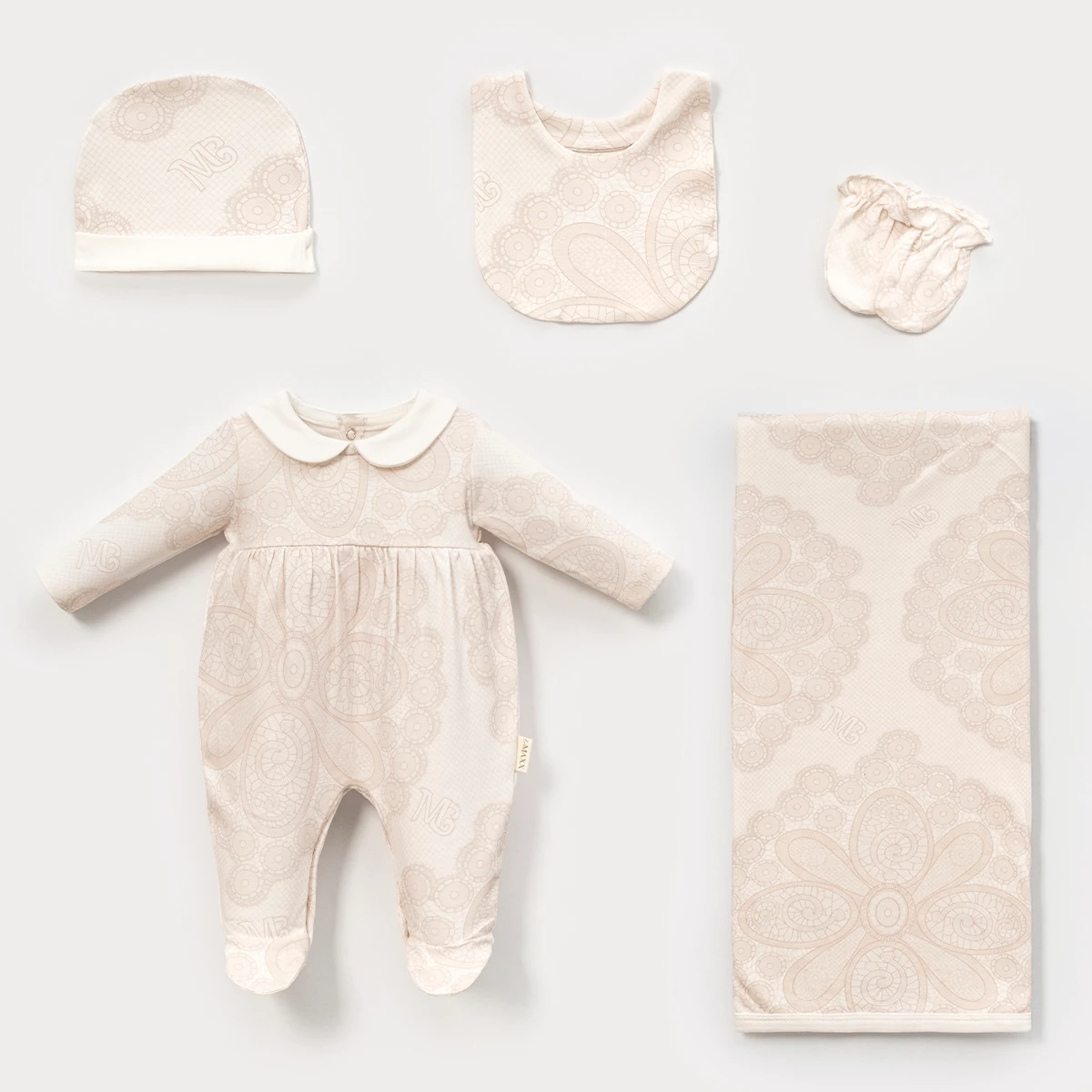 LOVEMAXX UNISEX 0-3 AY DESENLİ KUTULU 5Lİ SET