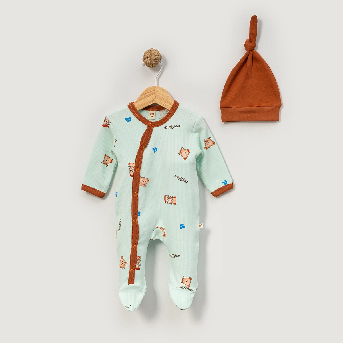 MİNİSSE UNISEX 3-6 AY KÜÇÜK AYI BASKILI 2Lİ TULUM