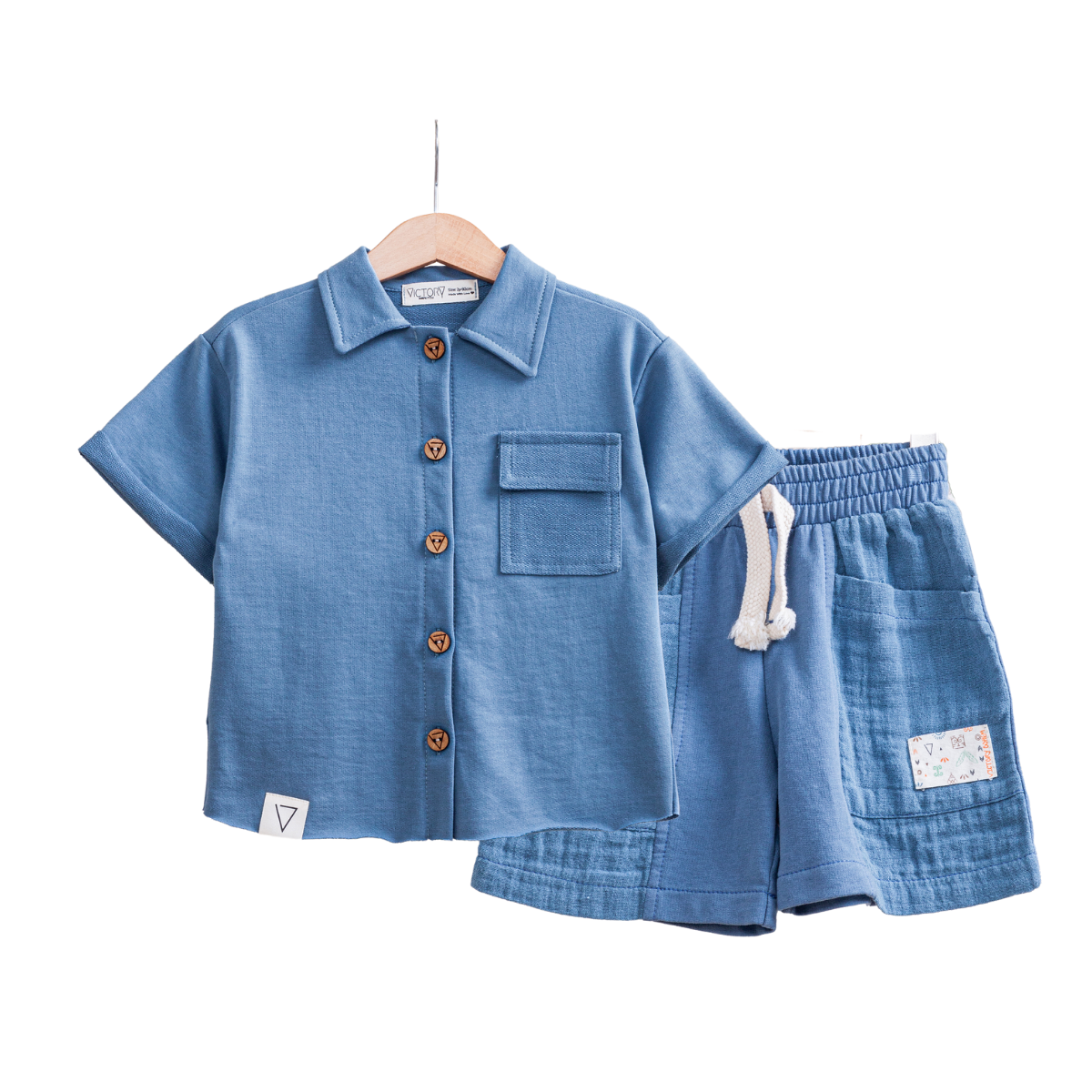 BABY COOL ERKEK 2-3-4-5 YAŞ KAPÜŞON GÖMLEK TAKIM 