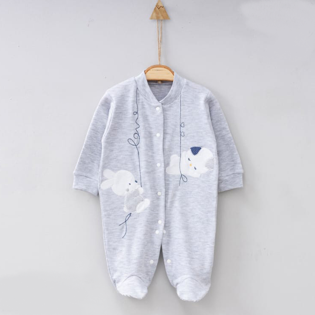 GAYE BEBE UNISEX 3-6 AY TAVŞAN ÇITLI TULUM