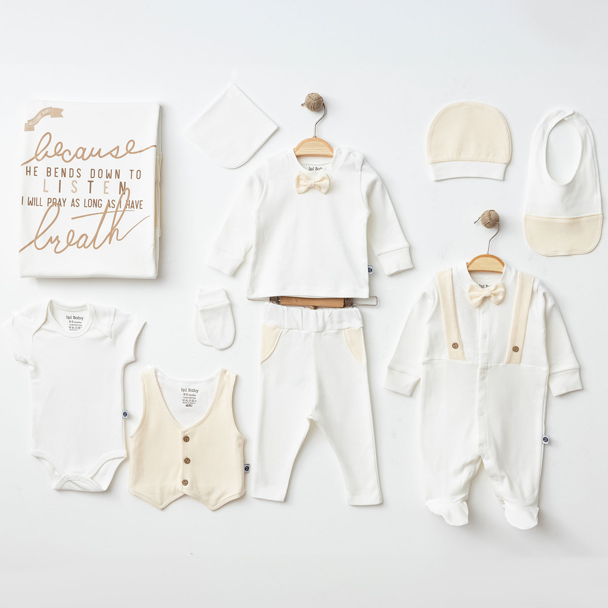 IŞIL BABY ERKEK 0-3 AY WAFFLE 10LU SET