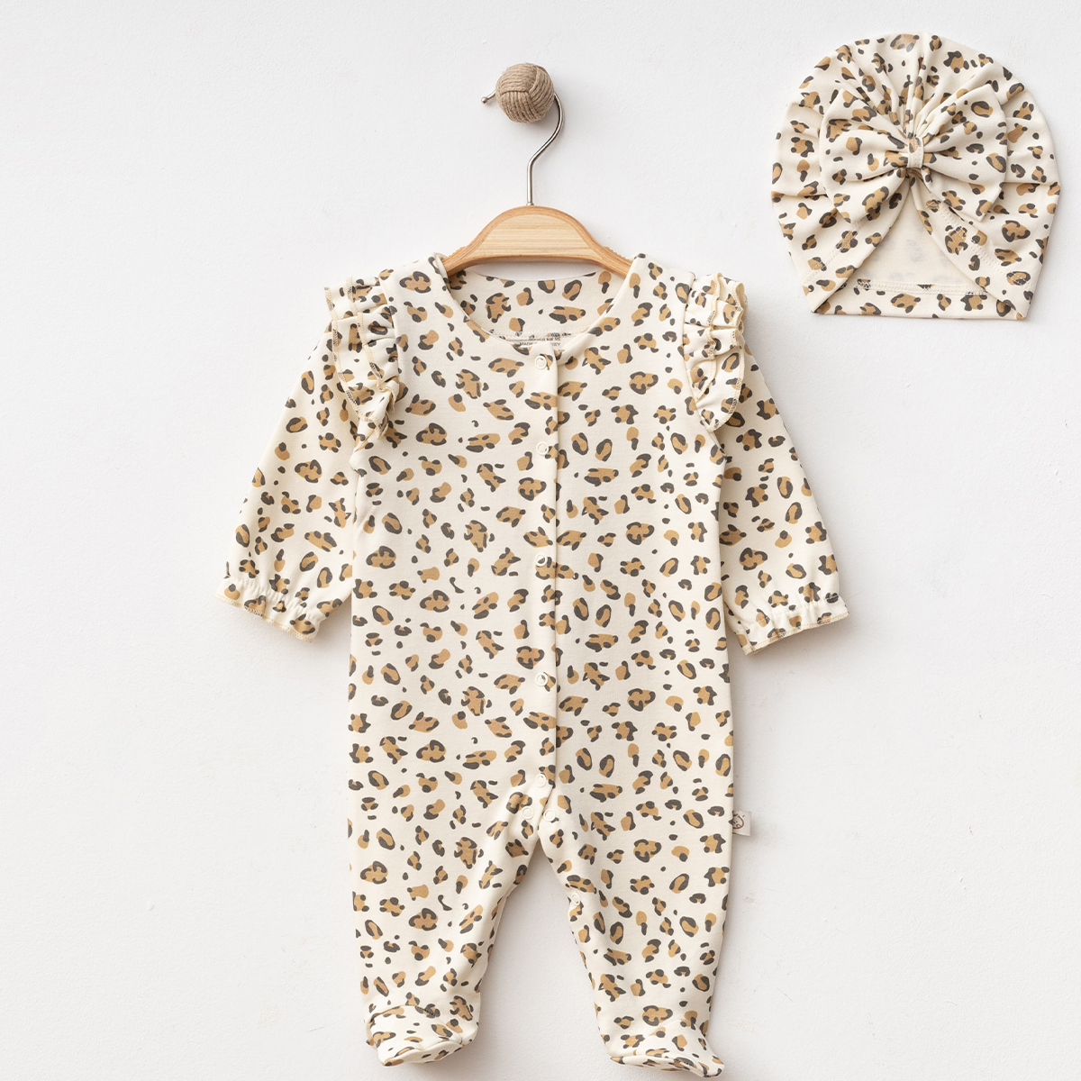 OBABY KIZ 0/3-0/3-3/6 AY BONELİ LEOPARLI TULUM