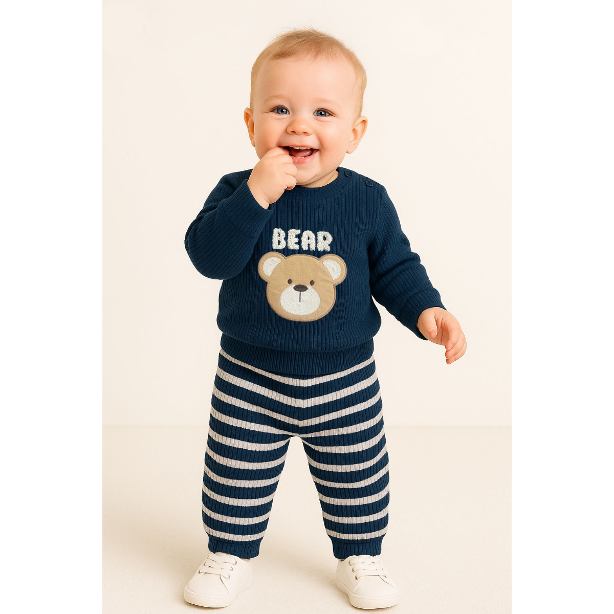 ÇAKAR BEBE ERKEK 6-9-12-18 AY BEAR NAKISLI 2Lİ TKM